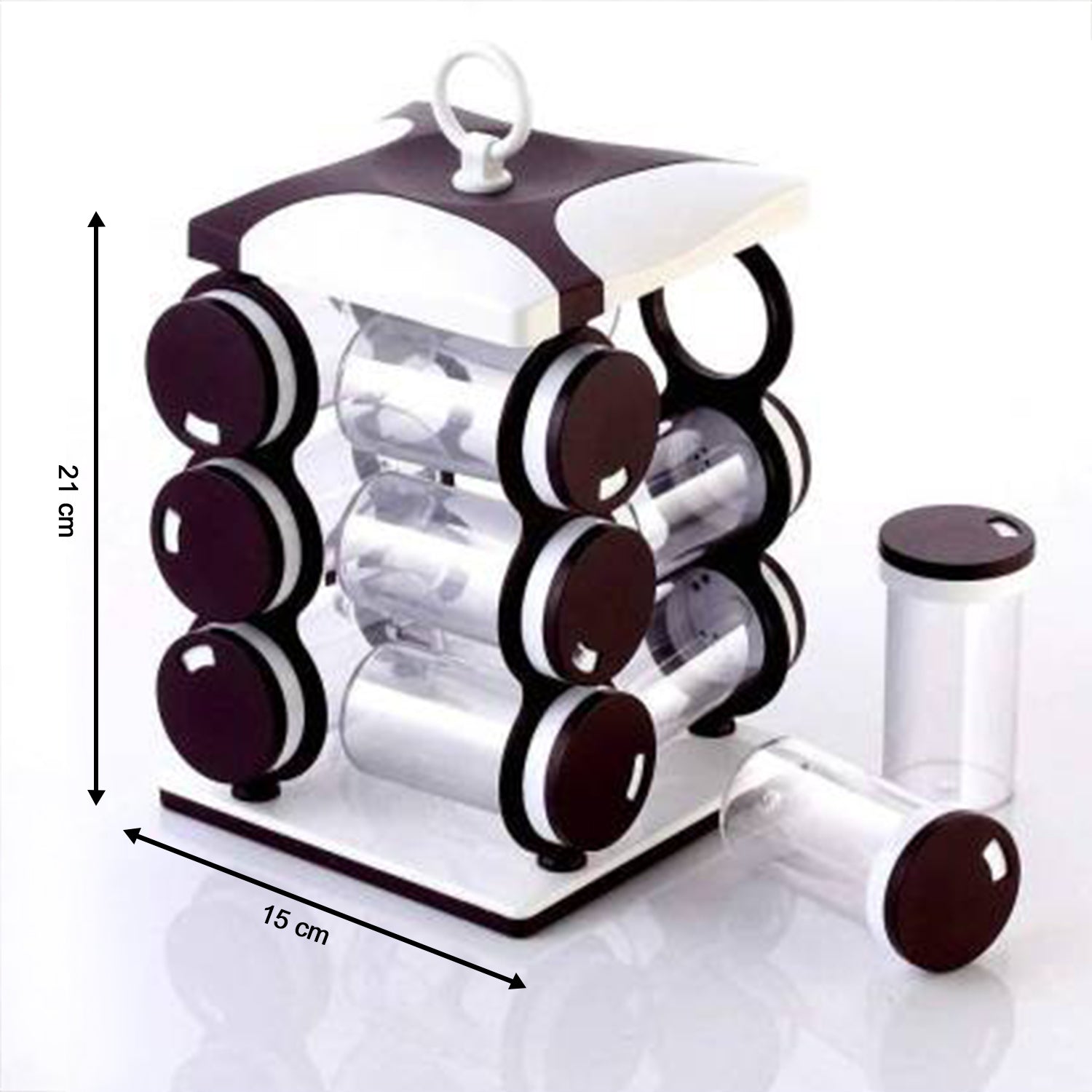 Spice jar Set - Food Grade Plastic 12pcs Spice jar (Brown Box) - Shivani Jaswal Spice jar Set - Food Grade Plastic 12pcs Spice jar (Brown Box)