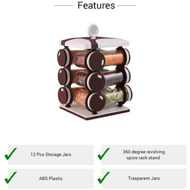 Spice jar Set - Food Grade Plastic 12pcs Spice jar (Brown Box) - Shivani Jaswal Spice jar Set - Food Grade Plastic 12pcs Spice jar (Brown Box)