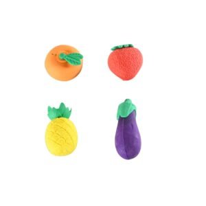 Mini Cute Veg & Fruit Erasers â€“ 3D Colorful Eraser Set for Kids (4 Pc)