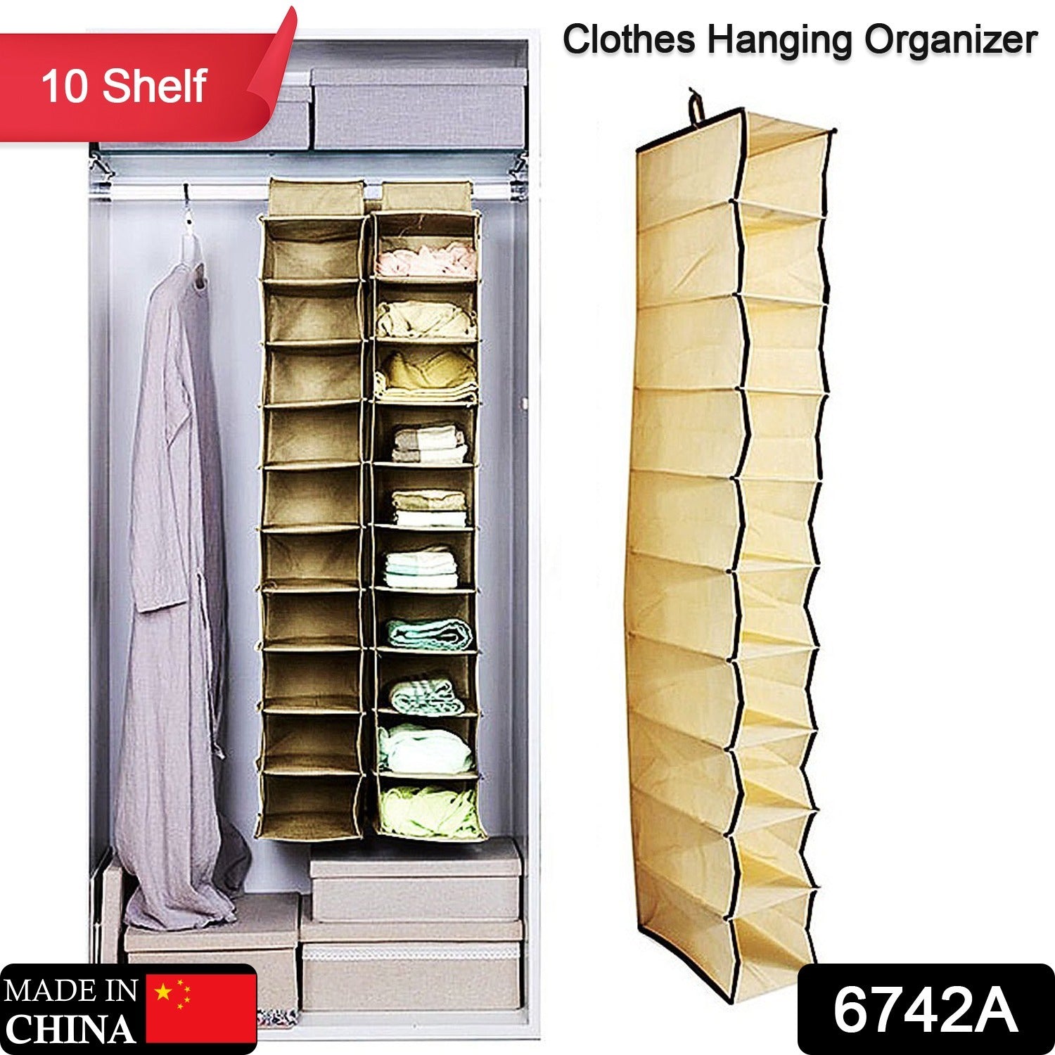 10 Tier Multipurpose Storage Rack, Foldable, Collapsible Fabric Wardrobe Organiser for Clothes - Shivani Jaswal 10 Tier Multipurpose Storage Rack, Foldable, Collapsible Fabric Wardrobe Organiser for Clothes