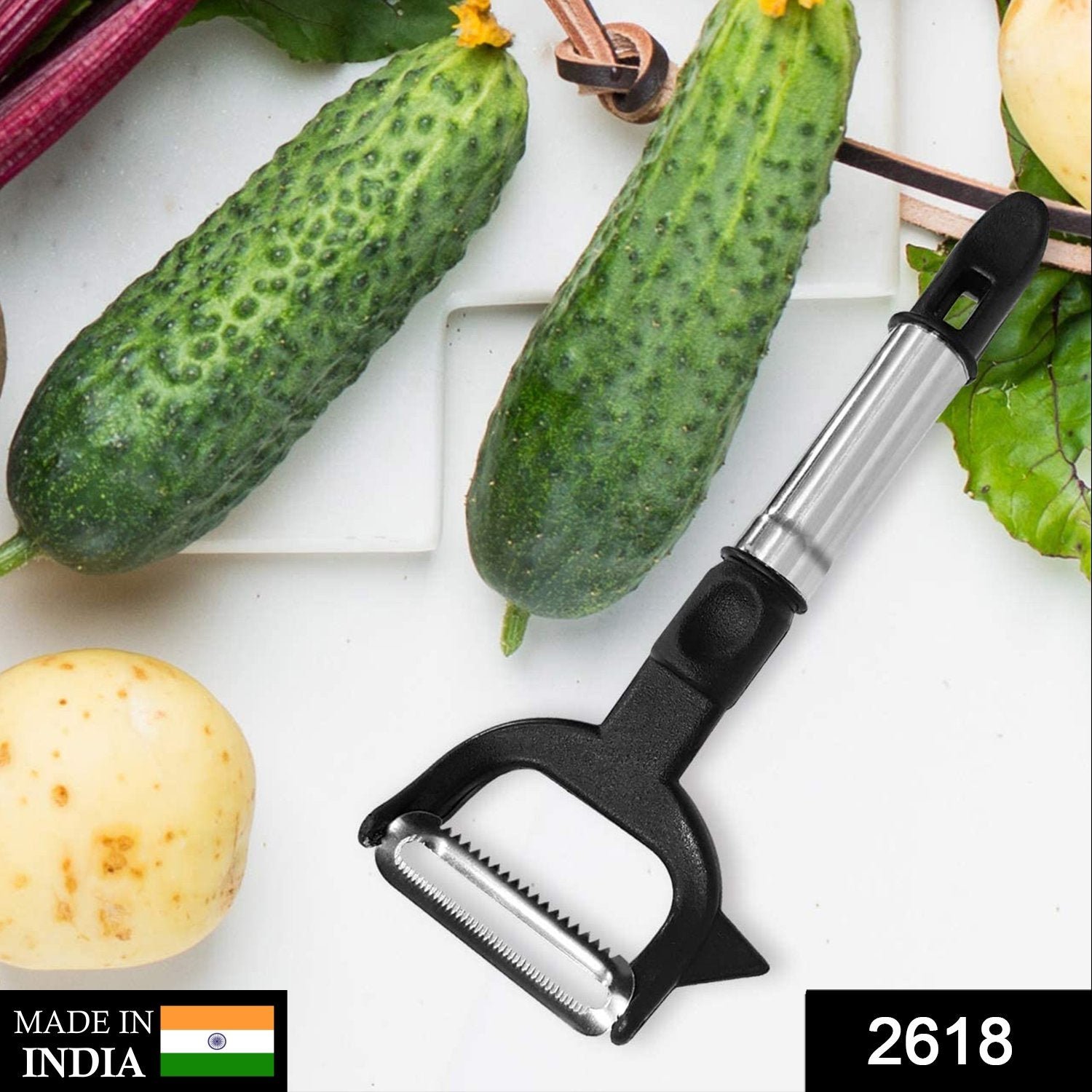 2-in-1 Double Julienne and Vegetable Peeler - Shivani Jaswal 2-in-1 Double Julienne and Vegetable Peeler