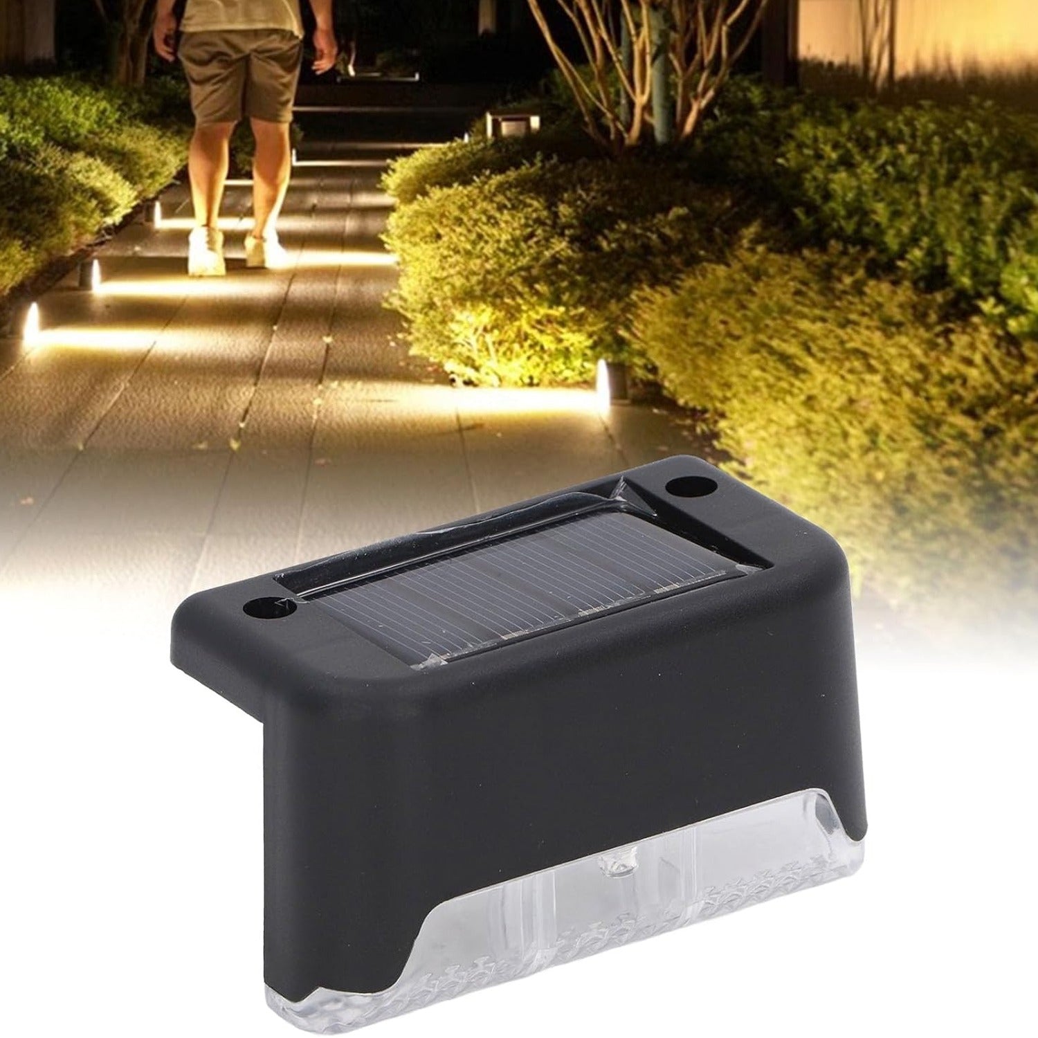 4-Piece Solar Waterproof Garden, Stair & Railing Lights - Shivani Jaswal 4-Piece Solar Waterproof Garden, Stair & Railing Lights