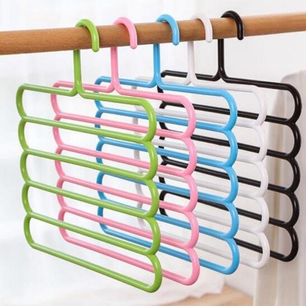 5 in 1 Multipurpose Plastic Hanger, Assorted (5-Layer) - Shivani Jaswal 5 in 1 Multipurpose Plastic Hanger, Assorted (5-Layer)