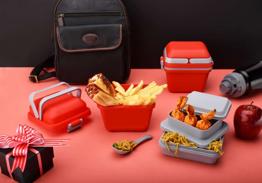 Airtight Lunch Box with Handle & Push Lock - Shivani Jaswal Airtight Lunch Box with Handle & Push Lock