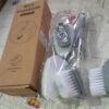 Dish Scrubber with Soap Dispenser, Soap Dispensing Dish Brush Set, Dishwashing Brushes Kitchen Scrub Dish Wand for Dishes Sink Pot Pan Cleaning and Washing,1 Handle,3Refill Replacement Head