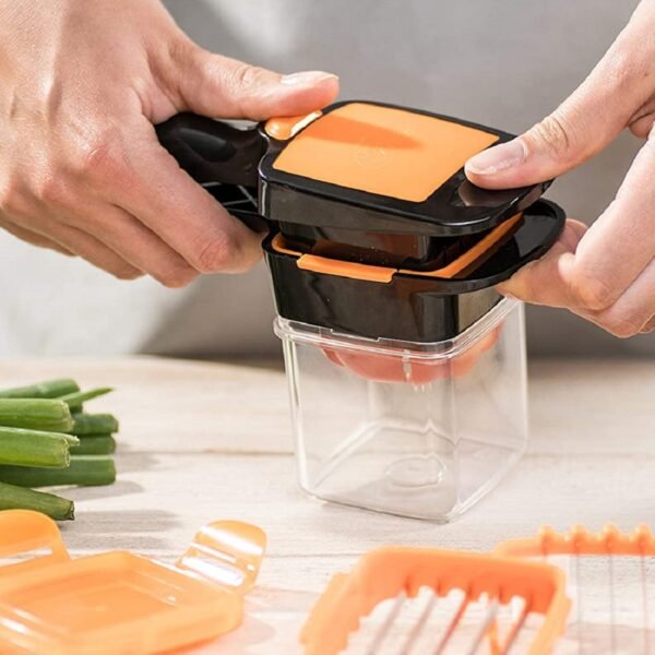 5 In 1 Nicer Dicer used for cutting and shredding of various types of food stuff in all kitchen purposes.