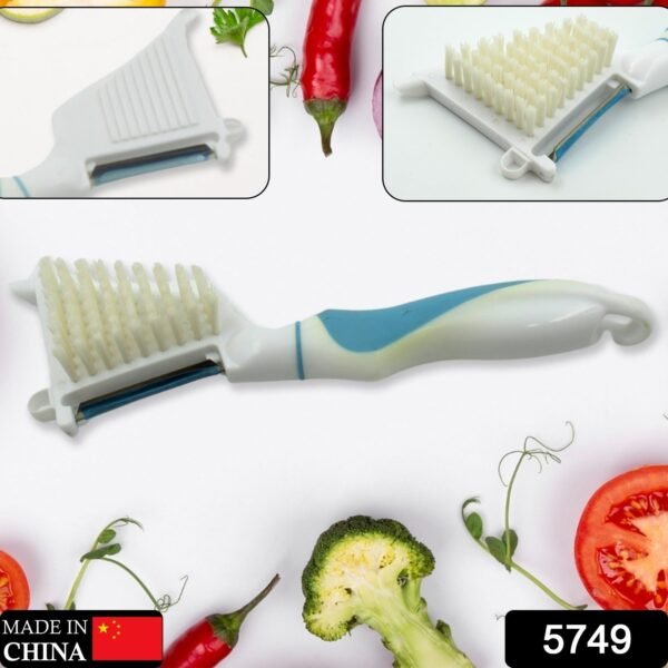 Multipurpose Peeler Brush Ã¢â‚¬â€œ Stainless Steel Peeler with Cleaning Brush (1 Pc)