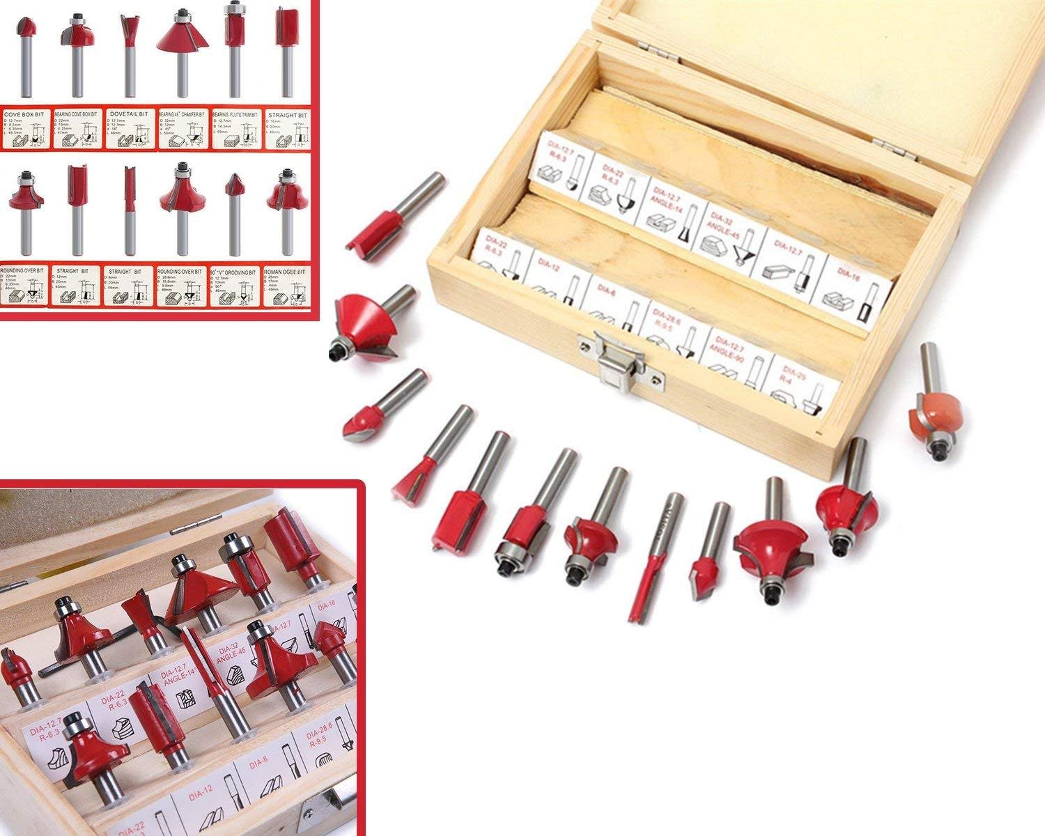 12 / 15pcs Milling Cutter Router Bit Set - Shivani Jaswal 12 / 15pcs Milling Cutter Router Bit Set