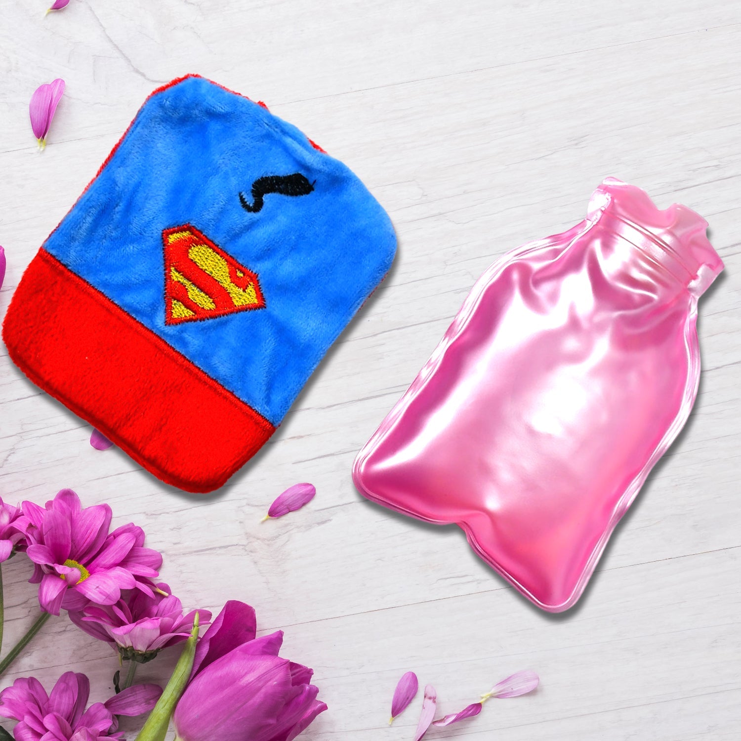 Superman Print Small Hot Water Bag with Cover for Pain Relief - Shivani Jaswal Superman Print Small Hot Water Bag with Cover for Pain Relief