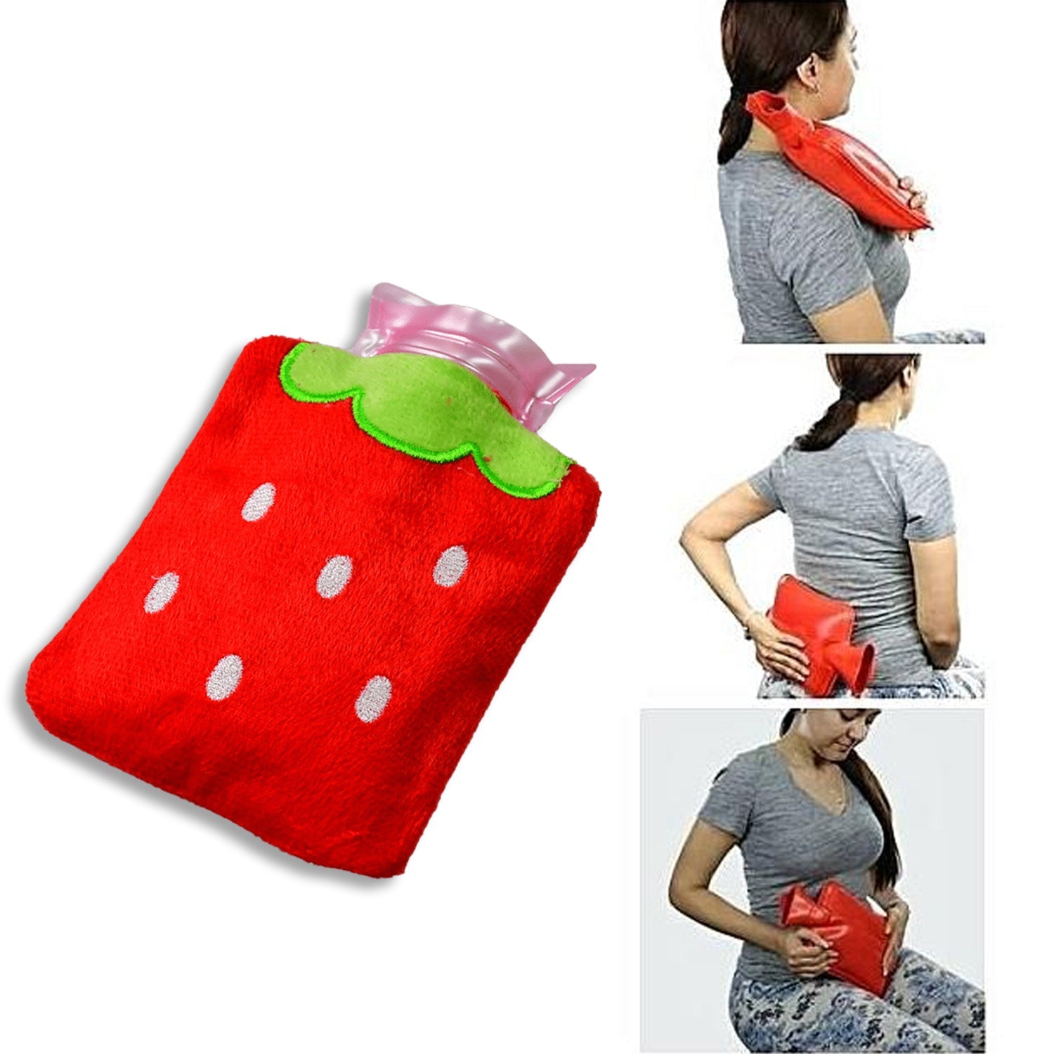 Strawberry Design Relief: Mini Hot Water Bag for Neck & Shoulders - Shivani Jaswal Strawberry Design Relief: Mini Hot Water Bag for Neck & Shoulders