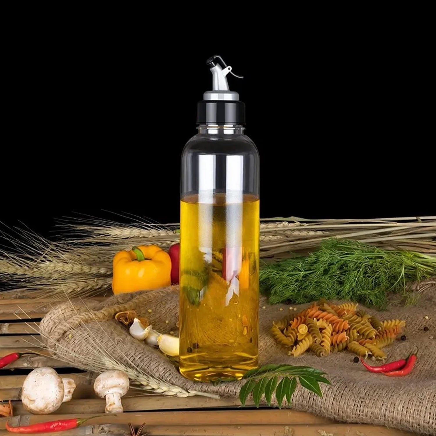 1ltr Plastic Oil Dispenser With Lid - Clear, Drip Free Spout, Controlled Use. - Shivani Jaswal 1ltr Plastic Oil Dispenser With Lid - Clear, Drip Free Spout, Controlled Use.