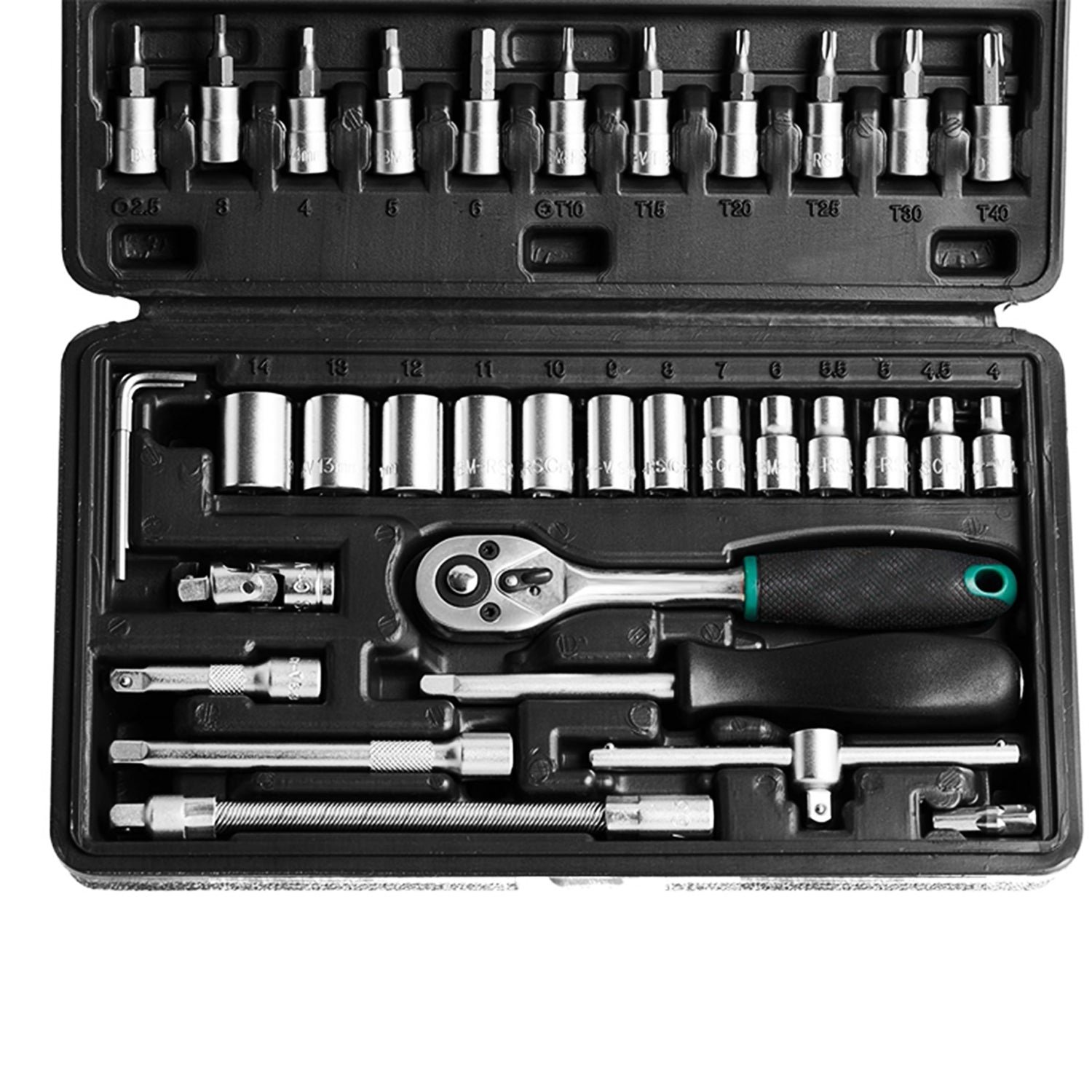 46pcs Metal 1 / 4"" Socket Set (Black, 46pcs) - Shivani Jaswal 46pcs Metal 1 / 4"" Socket Set (Black, 46pcs)
