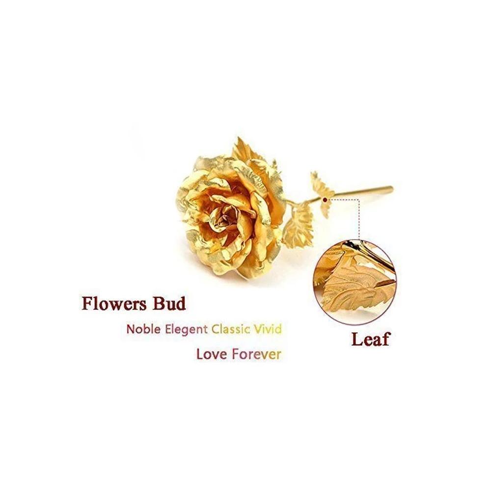 24K Artificial Golden Rose / Gold Red Rose with Gift Box (10 inches) - Shivani Jaswal 24K Artificial Golden Rose / Gold Red Rose with Gift Box (10 inches)