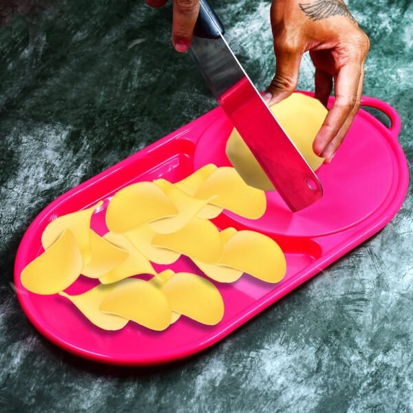 Plastic Kitchen Chopping Board with Tray â€“ Convenient for Food Prep and Storage