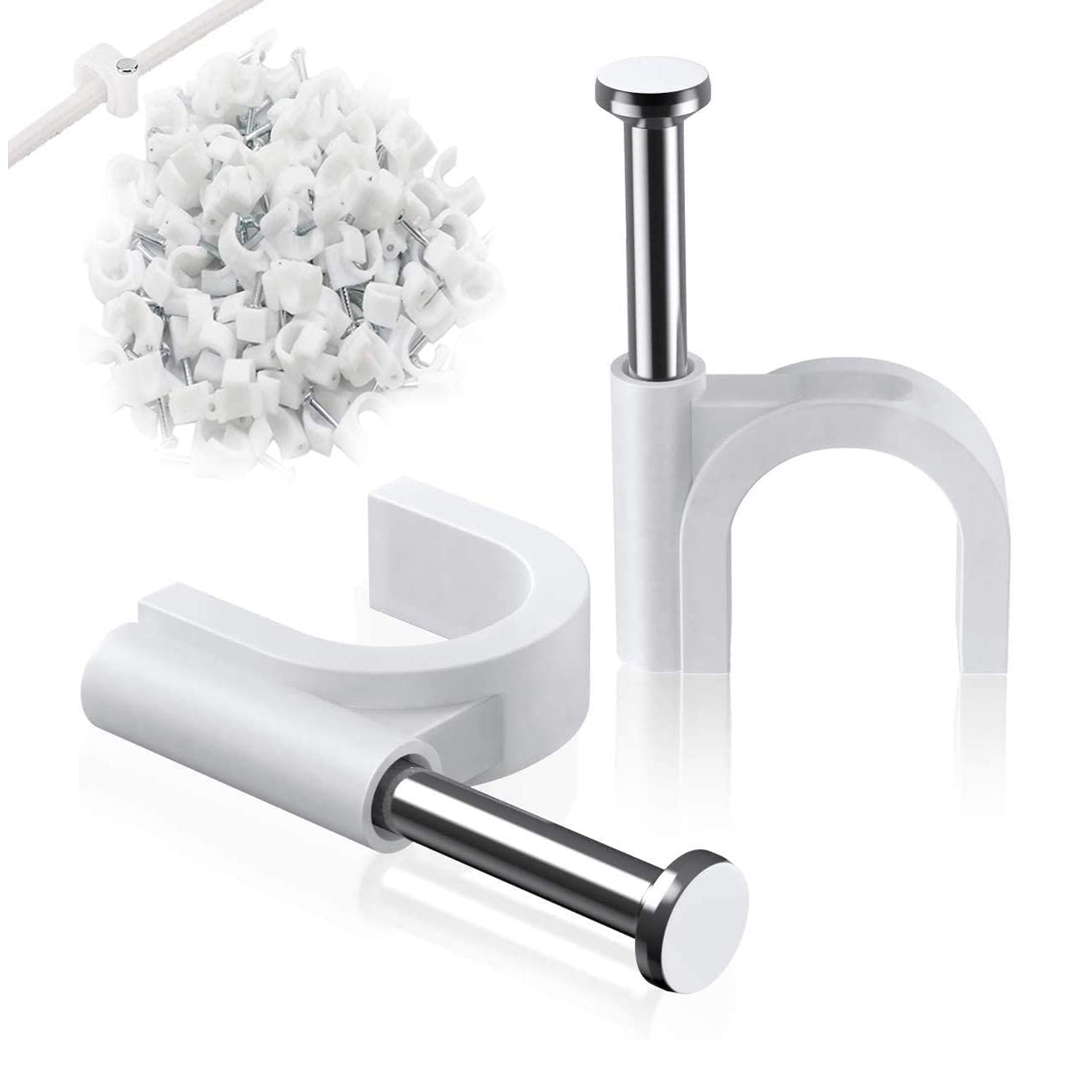 100 Pc 6 MM Cable Clip used in all kinds of wires to make them stuck and holded in walls etc. - Shivani Jaswal 100 Pc 6 MM Cable Clip used in all kinds of wires to make them stuck and holded in walls etc.