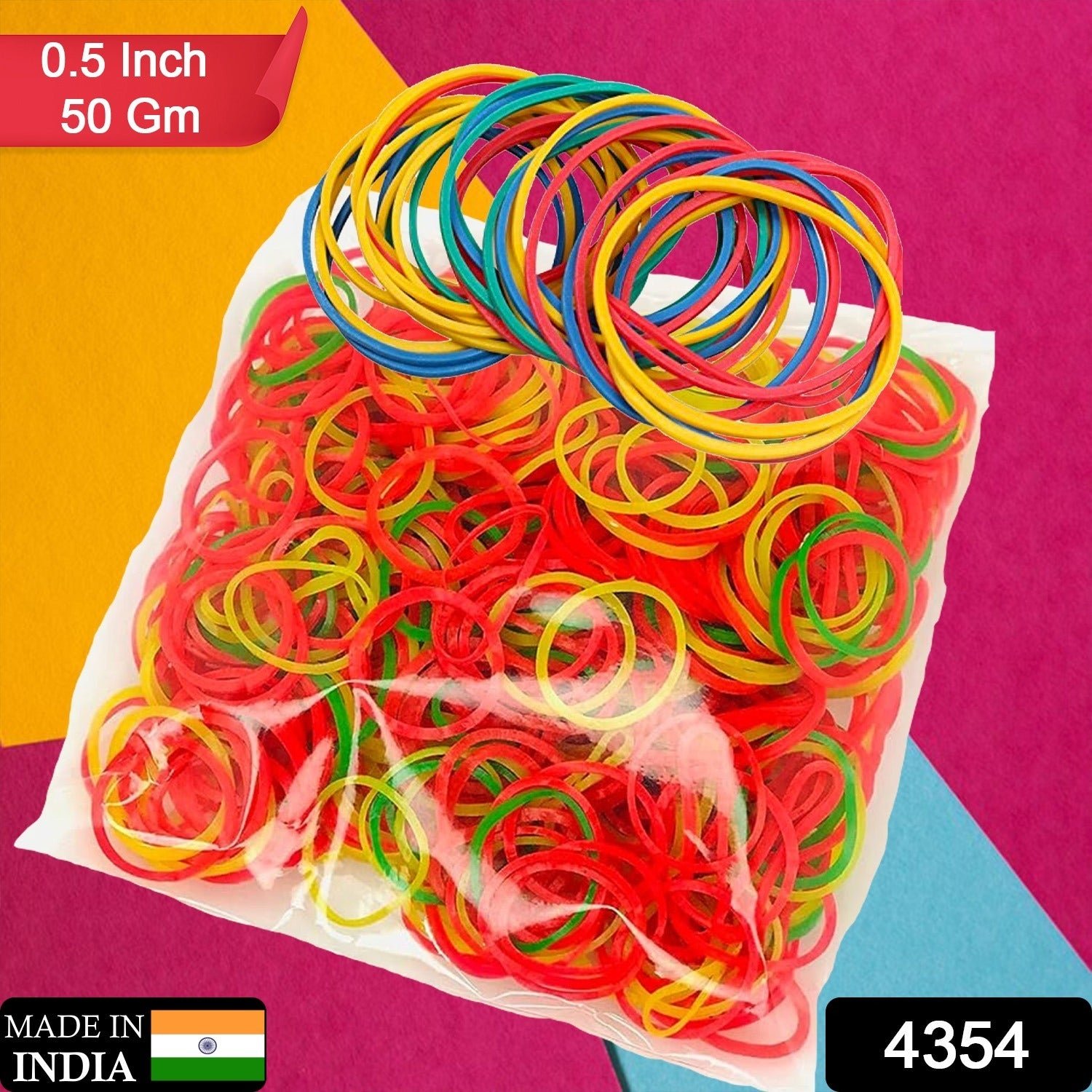 RUBBER BAND FOR OFFICE/HOME AND KITCHEN ACCESSORIES ITEM PRODUCTS, ELASTIC RUBBER BANDS, FLEXIBLE REUSABLE NYLON ELASTIC UNBREAKABLE, FOR STATIONERY, SCHOOL MULTICOLOR (0.5 Inch / 50 Gm), Hair accessories - Shivani Jaswal RUBBER BAND FOR OFFICE/HOME AND KITCHEN ACCESSORIES ITEM PRODUCTS, ELASTIC RUBBER BANDS, FLEXIBLE REUSABLE NYLON ELASTIC UNBREAKABLE, FOR STATIONERY, SCHOOL MULTICOLOR (0.5 Inch / 50 Gm), Hair accessories