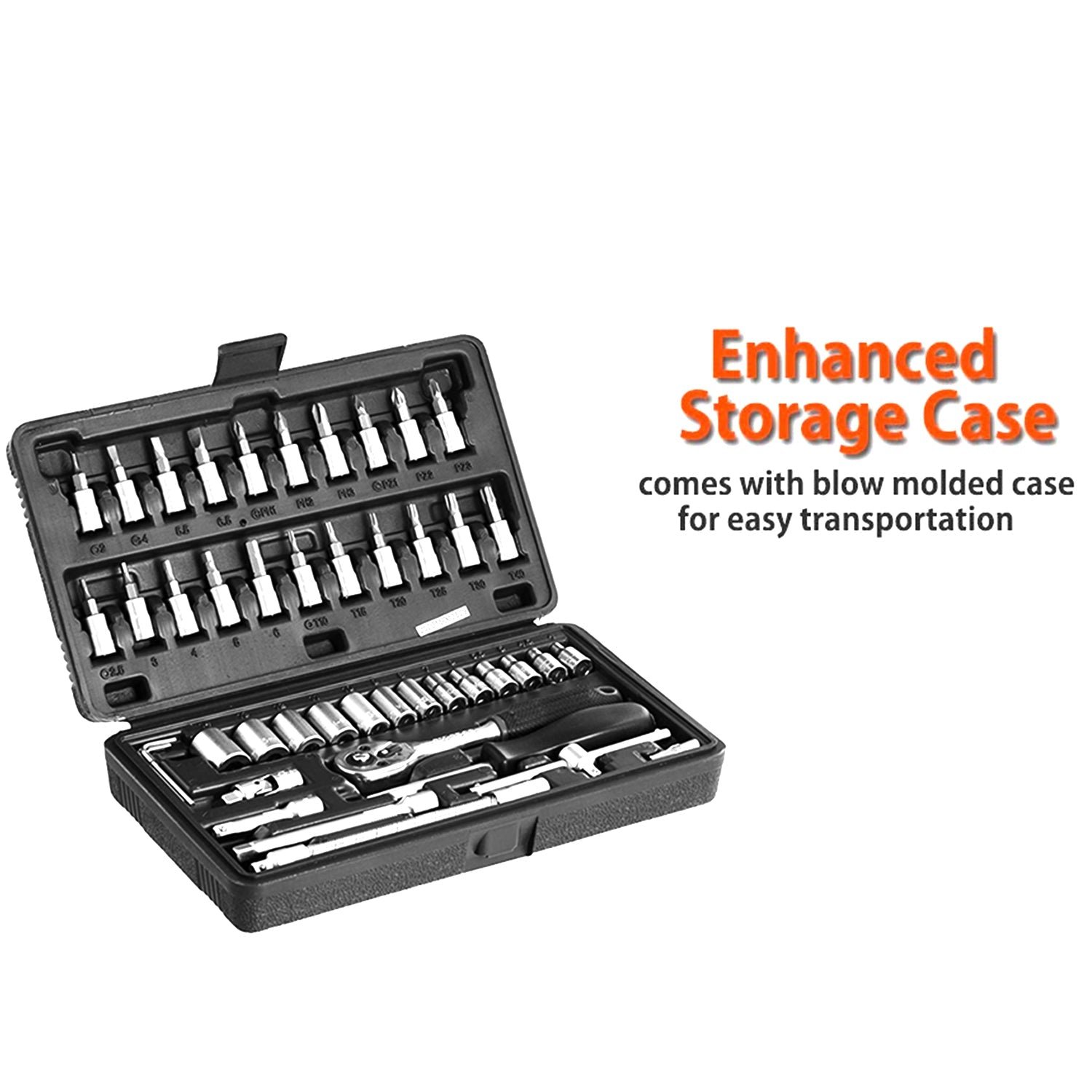 46pcs Metal 1 / 4"" Socket Set (Black, 46pcs) - Shivani Jaswal 46pcs Metal 1 / 4"" Socket Set (Black, 46pcs)