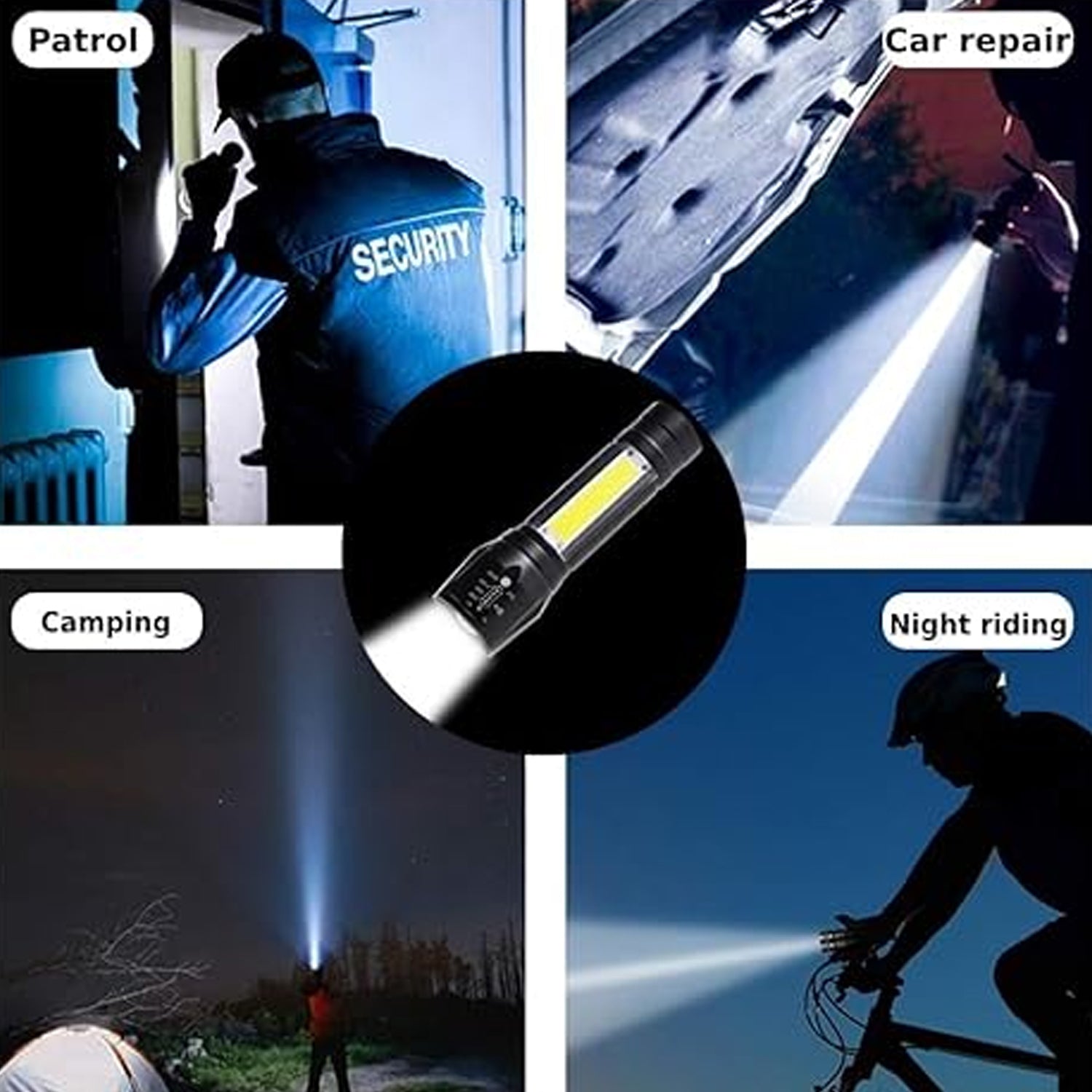 LED USB Rechargeable Mini Flashlight – Ultra-Bright Zoom & COB Side Lantern, Tactical Emergency Light - Shivani Jaswal LED USB Rechargeable Mini Flashlight – Ultra-Bright Zoom & COB Side Lantern, Tactical Emergency Light