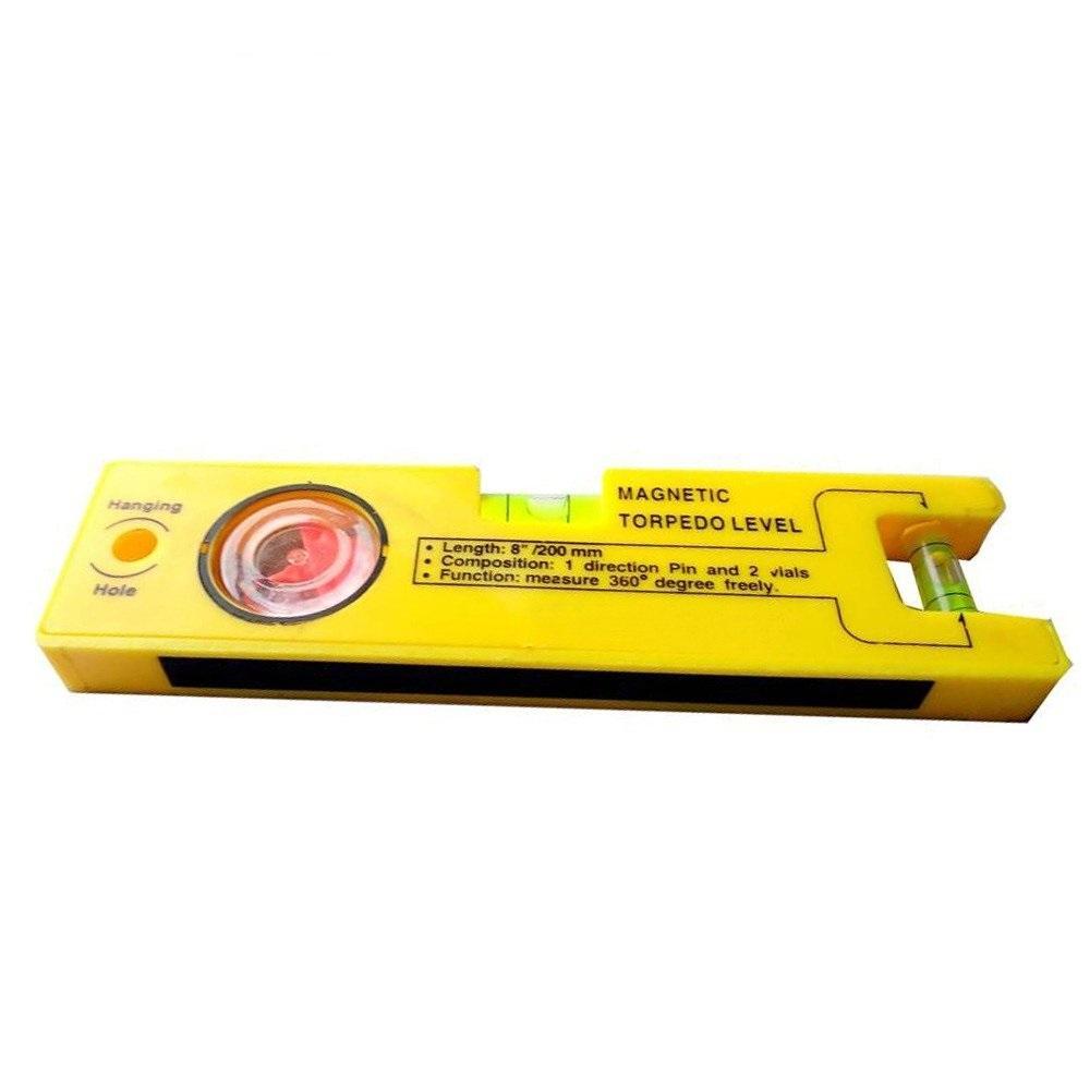 8-inch Magnetic Torpedo Level with 1 Direction Pin, 2 Vials and 360 Degree View - Shivani Jaswal 8-inch Magnetic Torpedo Level with 1 Direction Pin, 2 Vials and 360 Degree View