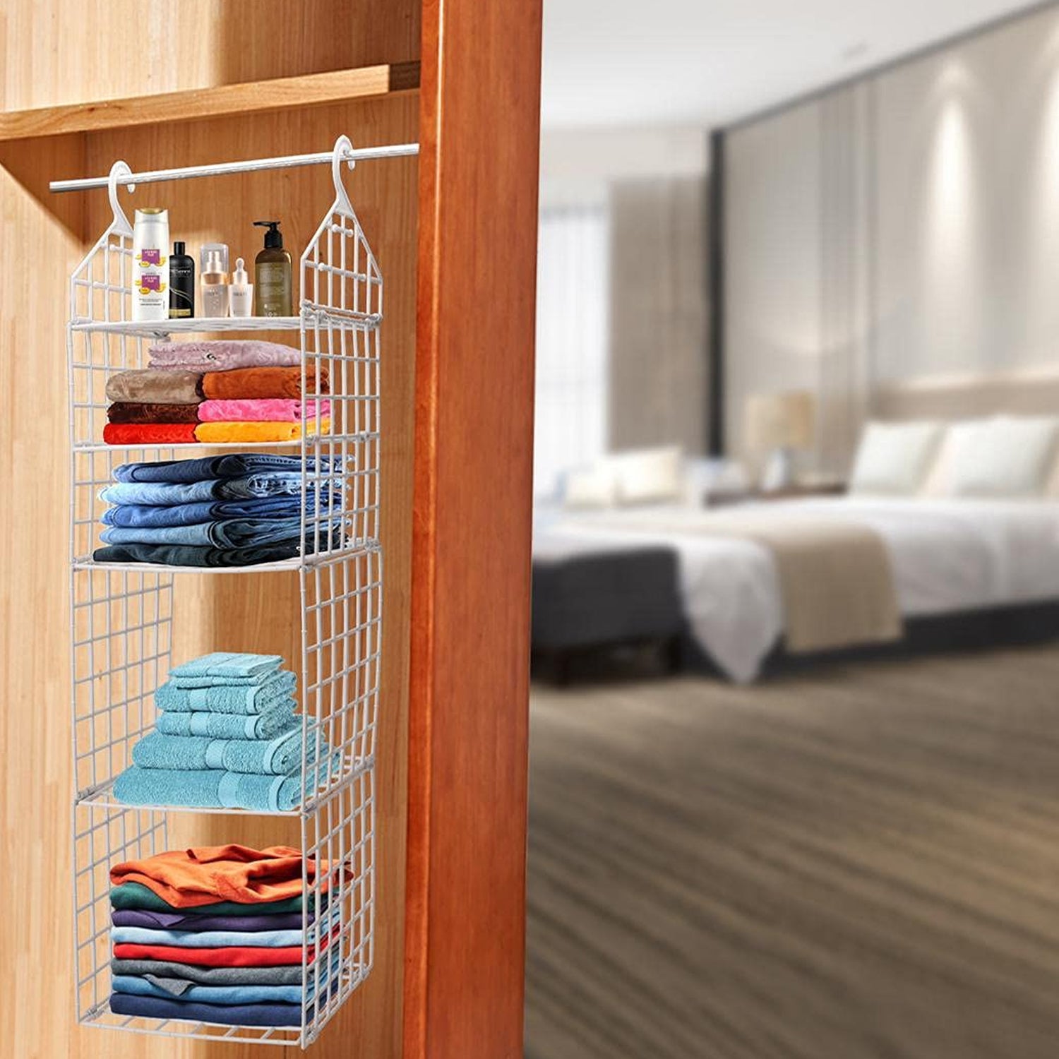 Multipurpose 5 Layer Folding Clothes Storage Racks||Closet for Students Wardrobe Shelves Socks, Scarf, t-Shirt, etc||Hanging Organizer Storage Holders & Racks - Shivani Jaswal Multipurpose 5 Layer Folding Clothes Storage Racks||Closet for Students Wardrobe Shelves Socks, Scarf, t-Shirt, etc||Hanging Organizer Storage Holders & Racks