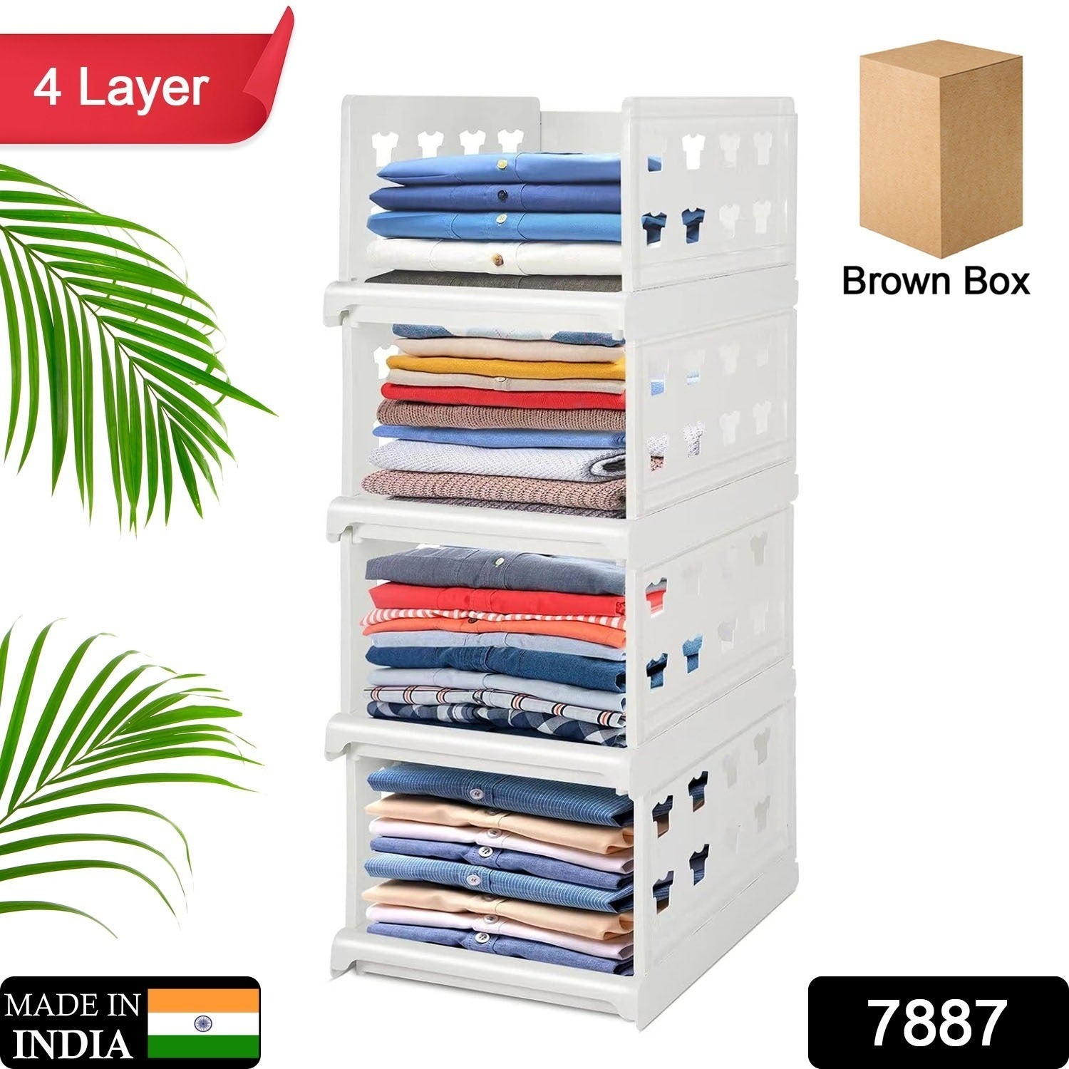 4-Layer Stackable Foldable Storage Organizer Cart for Kitchen, Closet, Bedroom & Bathroom - Shivani Jaswal 4-Layer Stackable Foldable Storage Organizer Cart for Kitchen, Closet, Bedroom & Bathroom