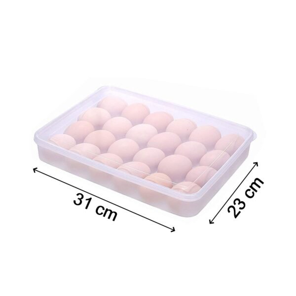 24 Grids Plastic Egg Box Container Holder Tray for Fridge with Lid for 2 Dozen Egg Tray
