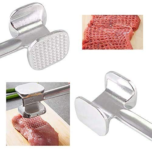 Double Sided Beef Steak Mallet (Aluminum): Meat Tenderizer Hammer - Shivani Jaswal Double Sided Beef Steak Mallet (Aluminum): Meat Tenderizer Hammer