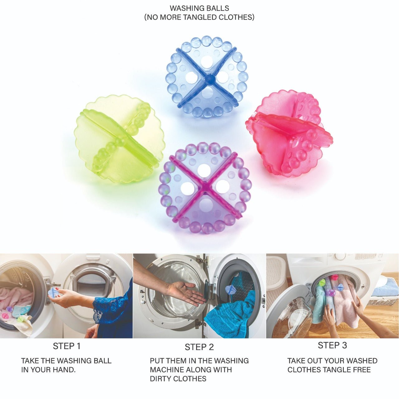 Laundry Washing Ball, Wash Without Detergent (4pcs) - Shivani Jaswal Laundry Washing Ball, Wash Without Detergent (4pcs)