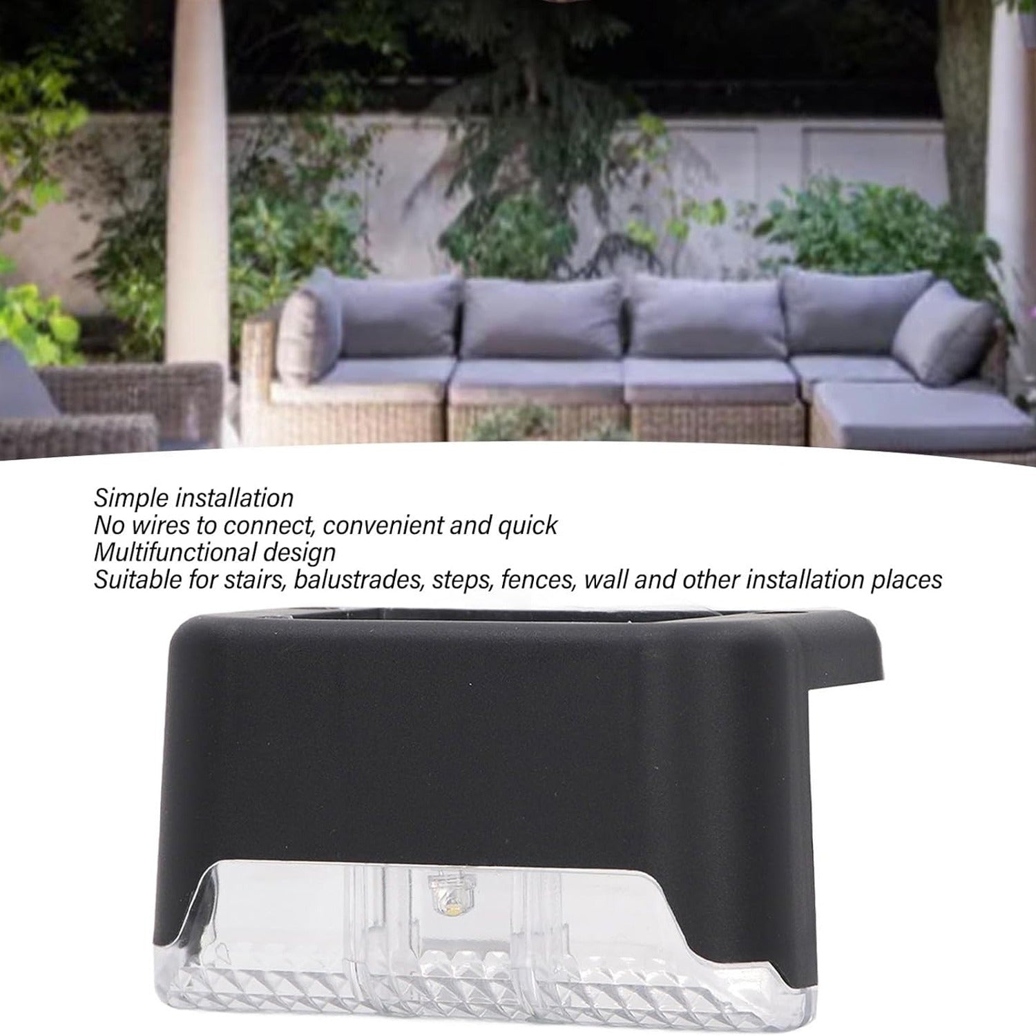 4-Piece Solar Waterproof Garden, Stair & Railing Lights - Shivani Jaswal 4-Piece Solar Waterproof Garden, Stair & Railing Lights