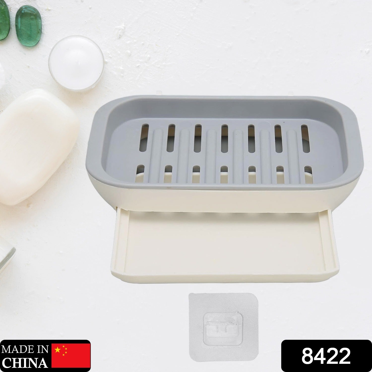 Bathroom Soap Holder, Soap Dish Container, Soap Case for Water Draining, Soap Holder Tray with Adhesive Sticker - Shivani Jaswal Bathroom Soap Holder, Soap Dish Container, Soap Case for Water Draining, Soap Holder Tray with Adhesive Sticker