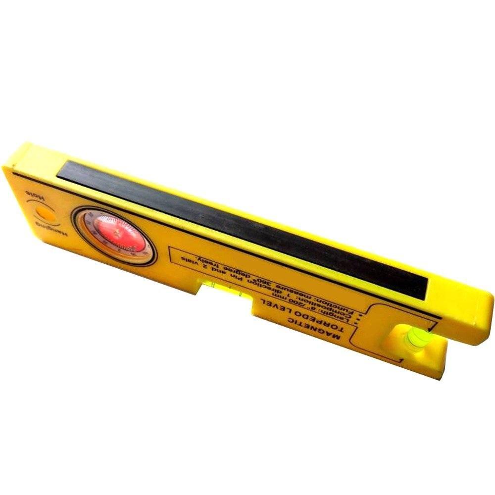 8-inch Magnetic Torpedo Level with 1 Direction Pin, 2 Vials and 360 Degree View - Shivani Jaswal 8-inch Magnetic Torpedo Level with 1 Direction Pin, 2 Vials and 360 Degree View