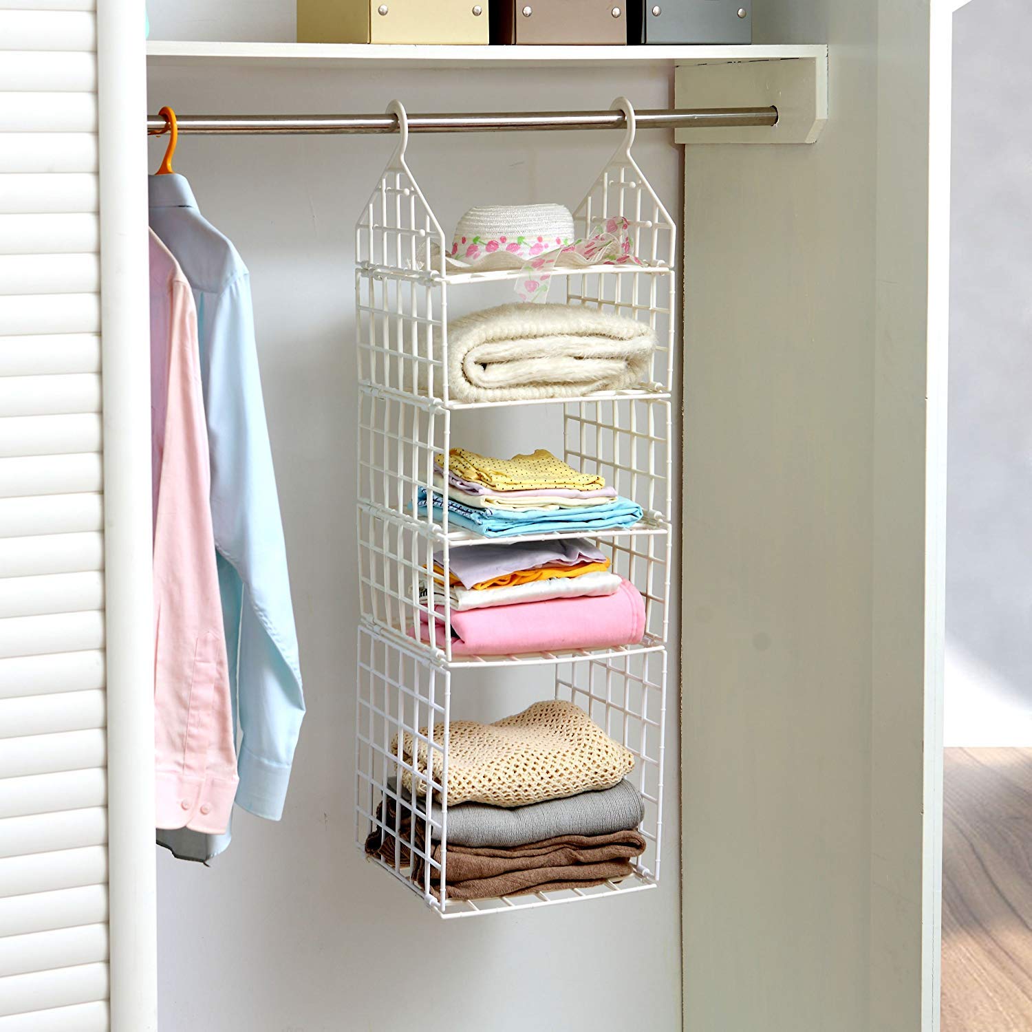 Multipurpose 5 Layer Folding Clothes Storage Racks||Closet for Students Wardrobe Shelves Socks, Scarf, t-Shirt, etc||Hanging Organizer Storage Holders & Racks - Shivani Jaswal Multipurpose 5 Layer Folding Clothes Storage Racks||Closet for Students Wardrobe Shelves Socks, Scarf, t-Shirt, etc||Hanging Organizer Storage Holders & Racks