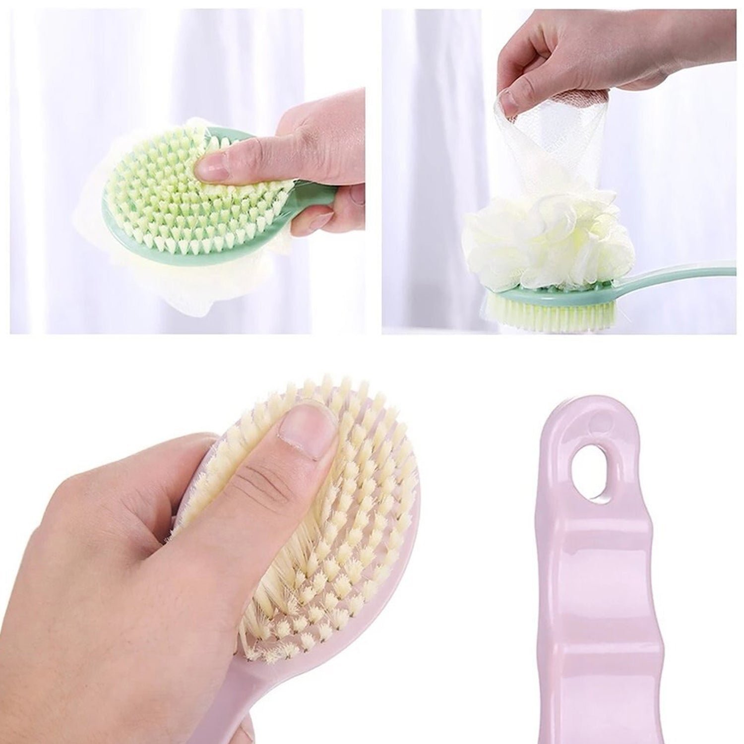 2in1 Bath Brush With Long Handle - Shivani Jaswal 2in1 Bath Brush With Long Handle