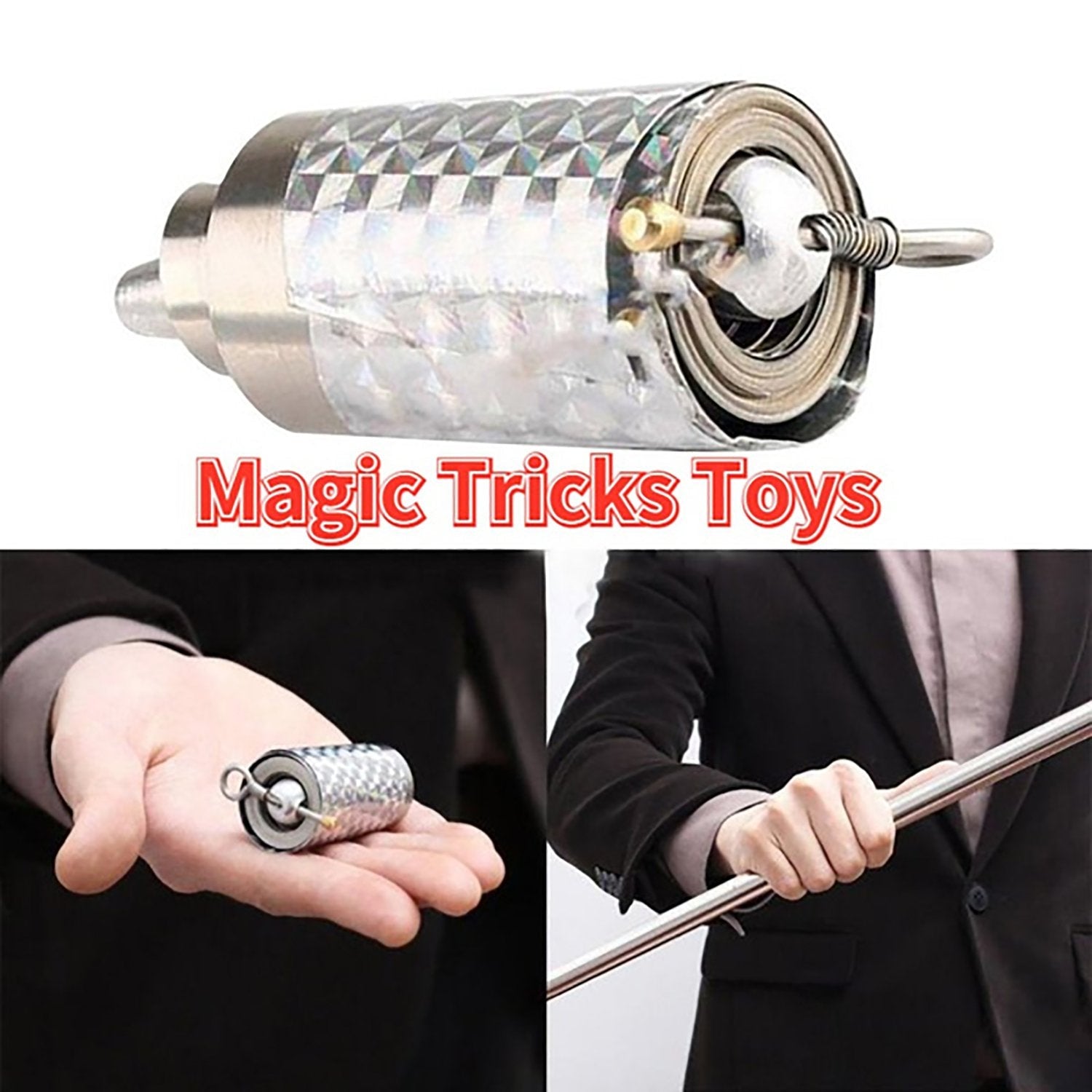 Magic Toy Metal High Elasticity Steel Silver Appearing Cane Magic Toy Magic Steel - Shivani Jaswal Magic Toy Metal High Elasticity Steel Silver Appearing Cane Magic Toy Magic Steel