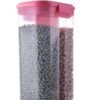 Plastic 2 Sections Air Tight Transparent Food Grain Cereal Storage Container (2 ltr) (With Box)