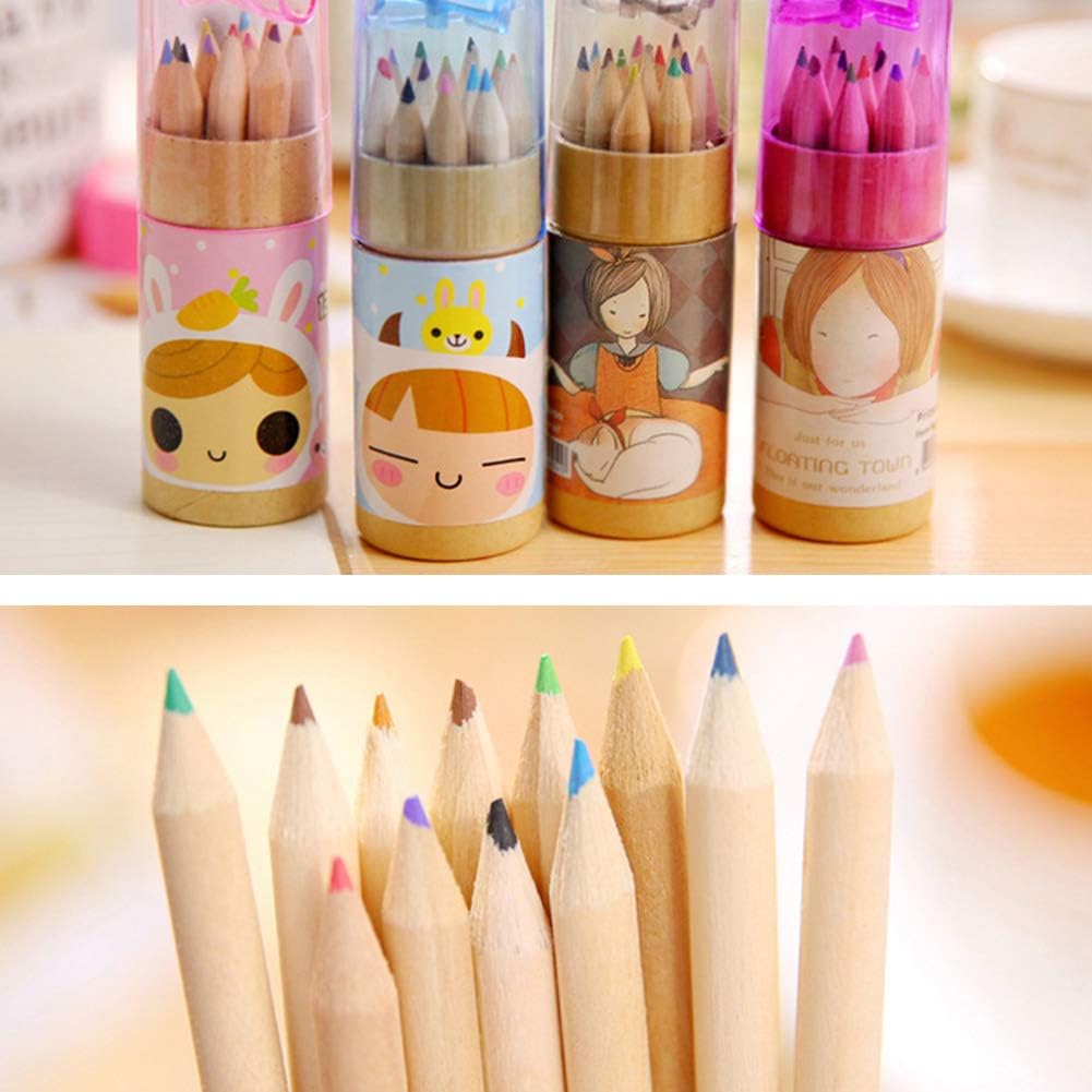 12 Mini Colouring Pencils with Sharpener, Kids Drawing Set for School & Sketching - Shivani Jaswal 12 Mini Colouring Pencils with Sharpener, Kids Drawing Set for School & Sketching