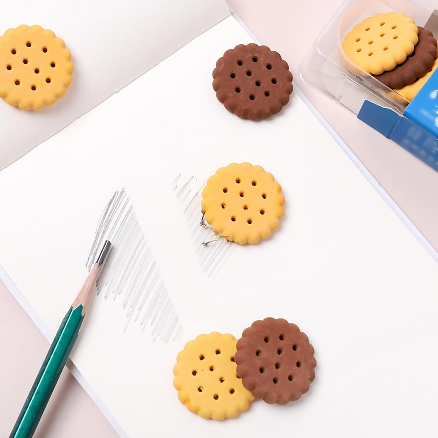 Biscuit-Shaped Erasers | Fun Rubber Stationery for Kids | Creative Birthday Gift Toy (6 Pcs Set) - Shivani Jaswal Biscuit-Shaped Erasers | Fun Rubber Stationery for Kids | Creative Birthday Gift Toy (6 Pcs Set)