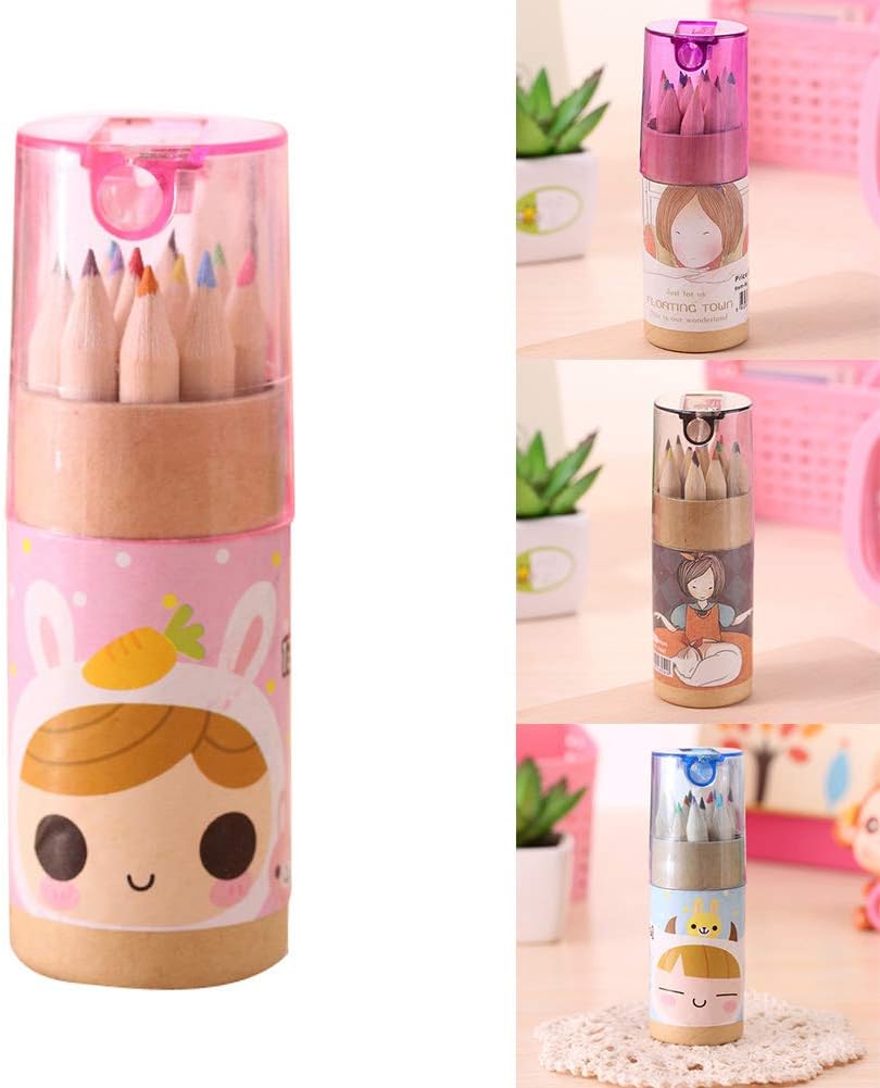 12 Mini Colouring Pencils with Sharpener, Kids Drawing Set for School & Sketching - Shivani Jaswal 12 Mini Colouring Pencils with Sharpener, Kids Drawing Set for School & Sketching