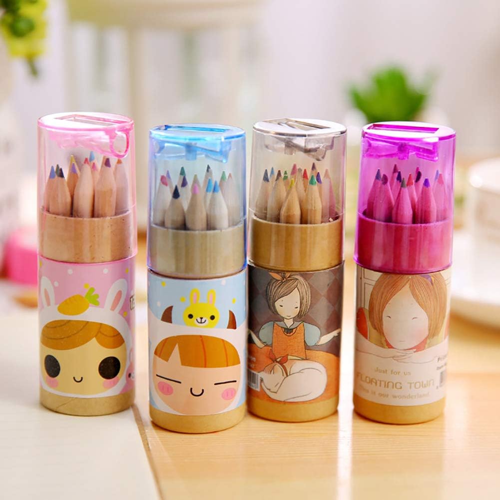 12 Mini Colouring Pencils with Sharpener, Kids Drawing Set for School & Sketching - Shivani Jaswal 12 Mini Colouring Pencils with Sharpener, Kids Drawing Set for School & Sketching