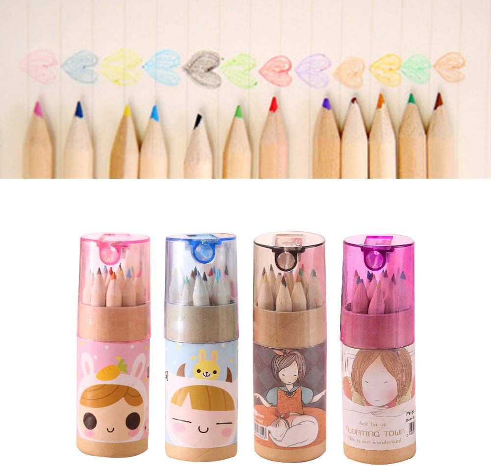 12 Mini Colouring Pencils with Sharpener, Kids Drawing Set for School & Sketching - Shivani Jaswal 12 Mini Colouring Pencils with Sharpener, Kids Drawing Set for School & Sketching