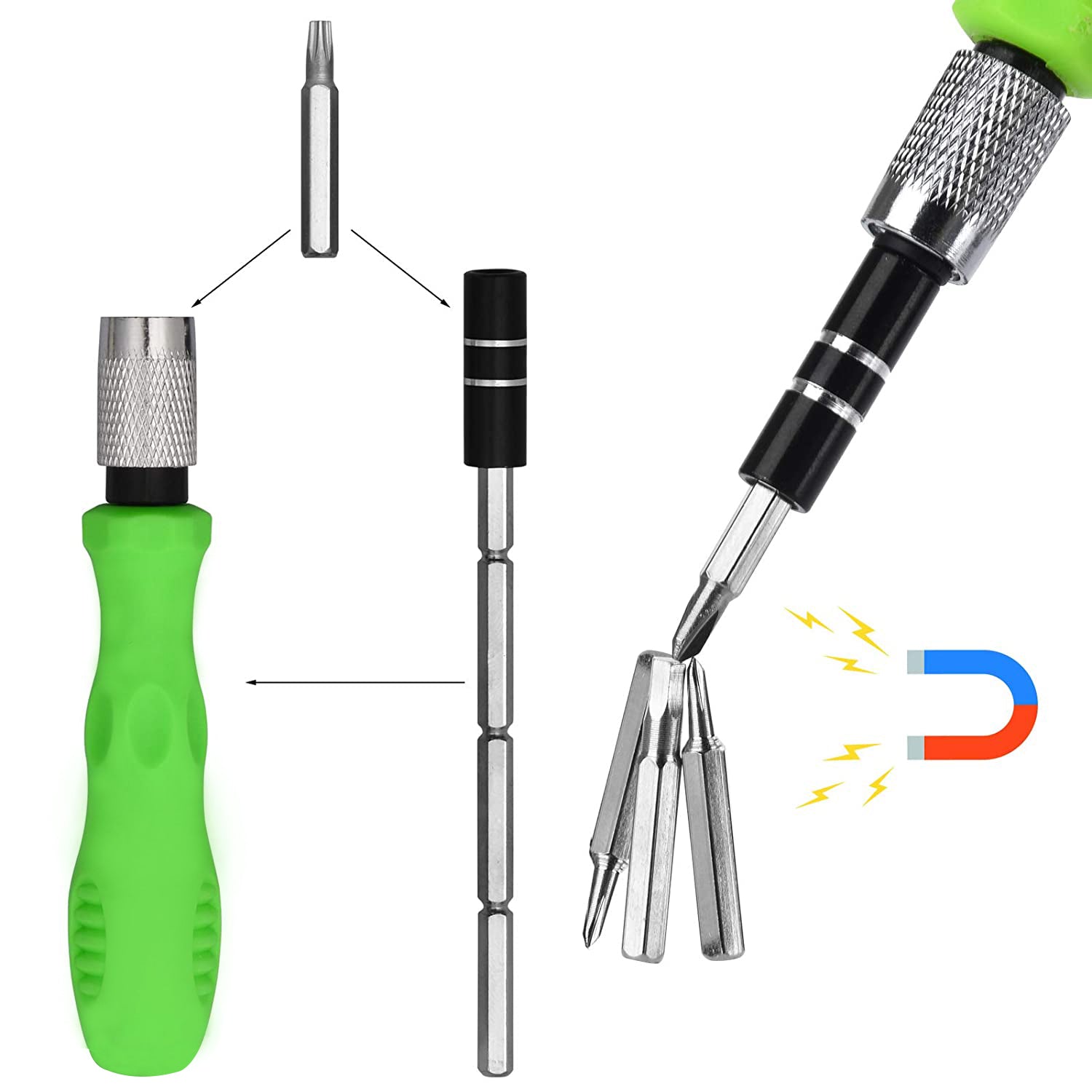 32 in 1 Mini Screwdriver Bits Set with Magnetic Flexible Extension Rod - Shivani Jaswal 32 in 1 Mini Screwdriver Bits Set with Magnetic Flexible Extension Rod