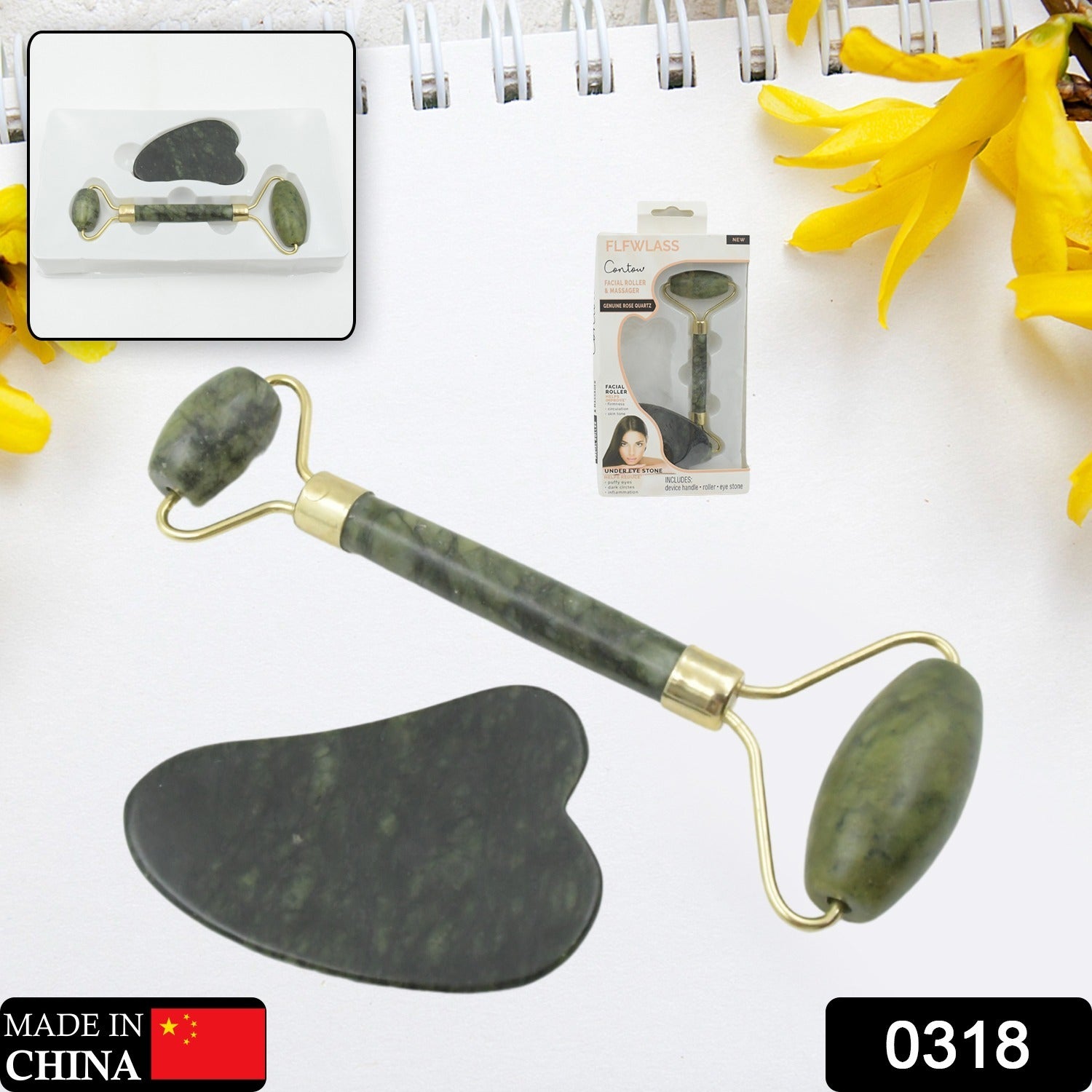 Jade Roller & Gua Sha Set – Natural Face Massager for Anti-Aging, Glowing Skin & Face Shaping (1 Pc) - Shivani Jaswal Jade Roller & Gua Sha Set – Natural Face Massager for Anti-Aging, Glowing Skin & Face Shaping (1 Pc)