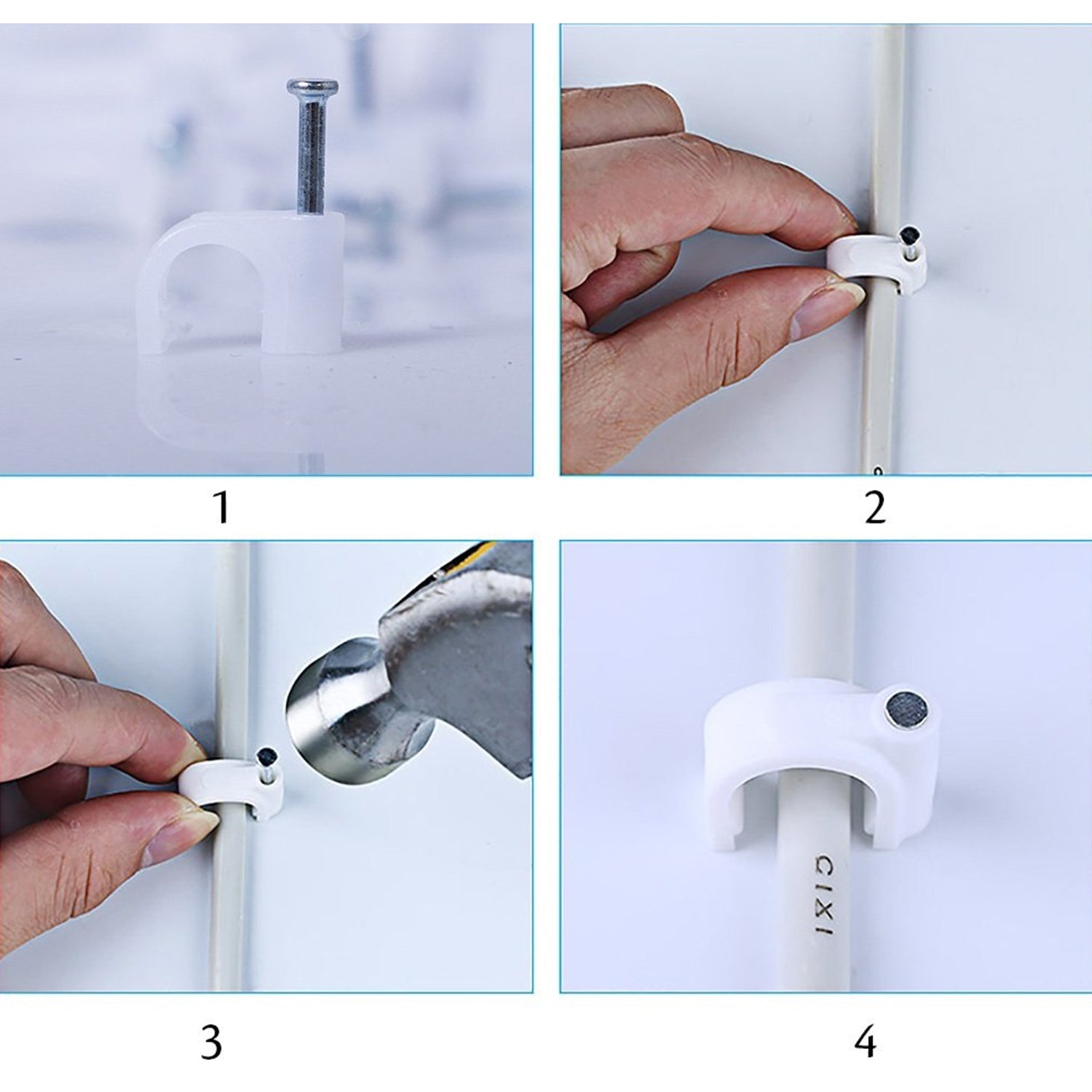 100 Pc 6 MM Cable Clip used in all kinds of wires to make them stuck and holded in walls etc. - Shivani Jaswal 100 Pc 6 MM Cable Clip used in all kinds of wires to make them stuck and holded in walls etc.