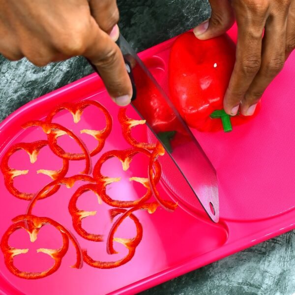 Plastic Kitchen Chopping Board with Tray â€“ Convenient for Food Prep and Storage