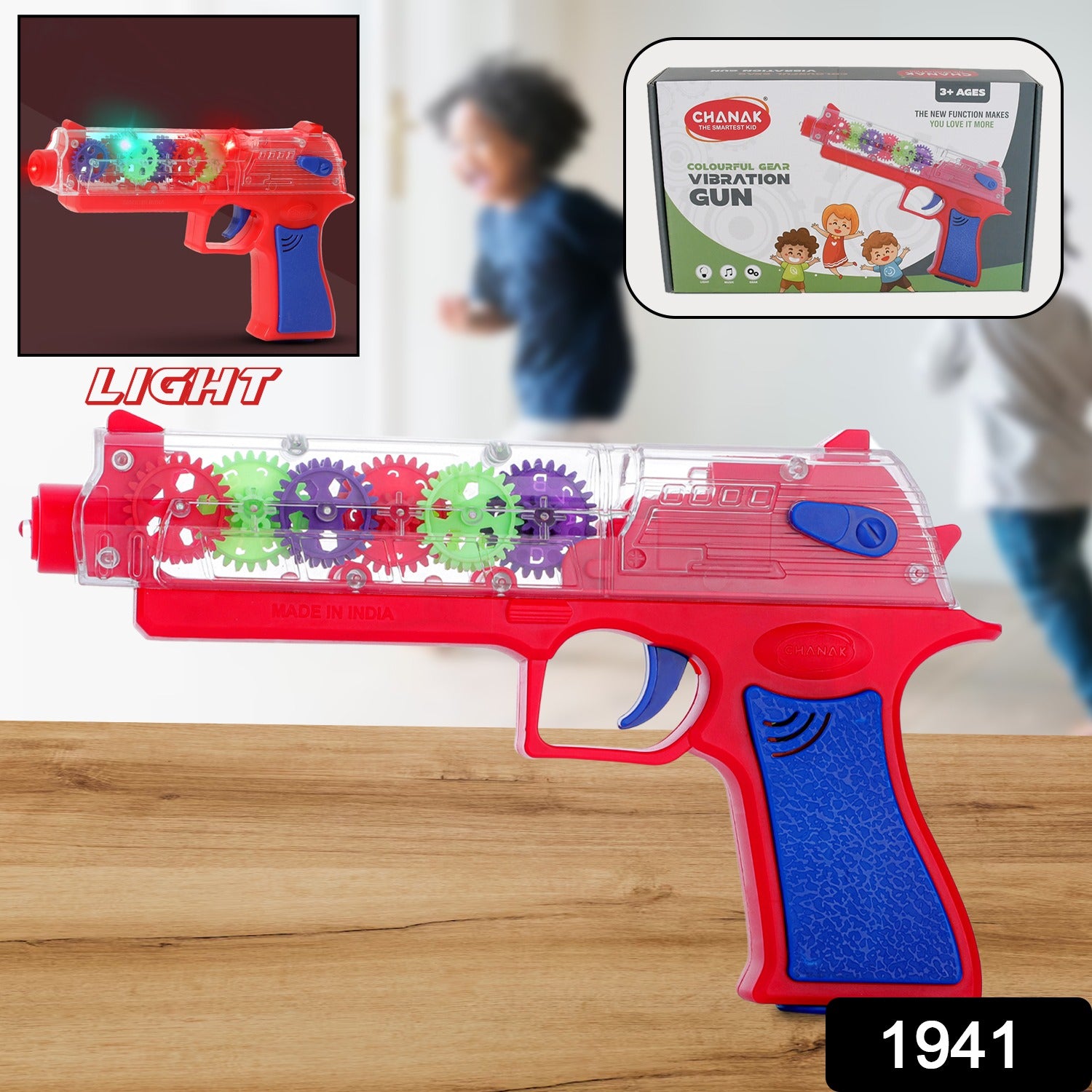 Plastic Gear Simulation Laser Toy Gun – 3D Lights, Music & Rotating Gear (1 Pc, 3+ Years) - Shivani Jaswal Plastic Gear Simulation Laser Toy Gun – 3D Lights, Music & Rotating Gear (1 Pc, 3+ Years)