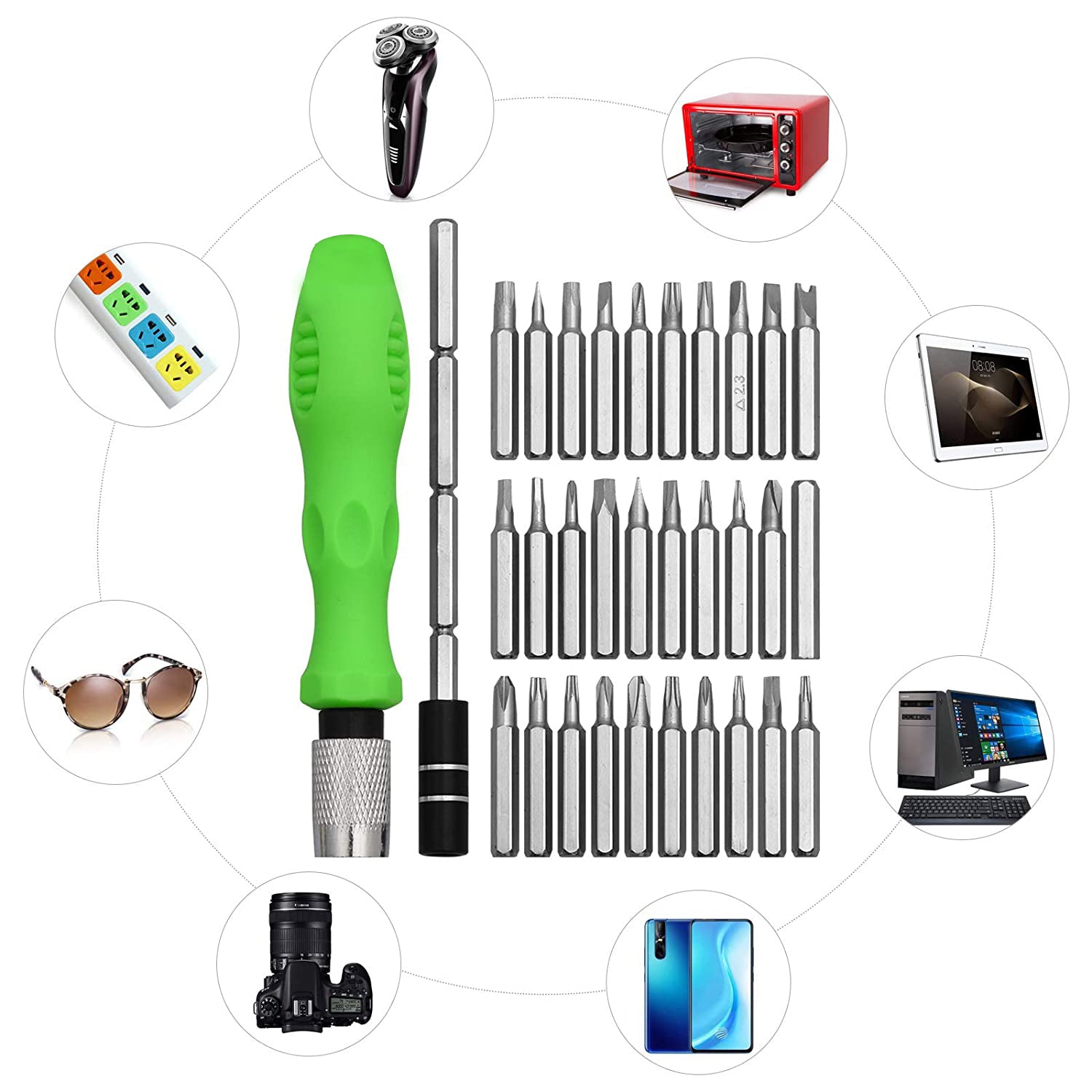 32 in 1 Mini Screwdriver Bits Set with Magnetic Flexible Extension Rod - Shivani Jaswal 32 in 1 Mini Screwdriver Bits Set with Magnetic Flexible Extension Rod