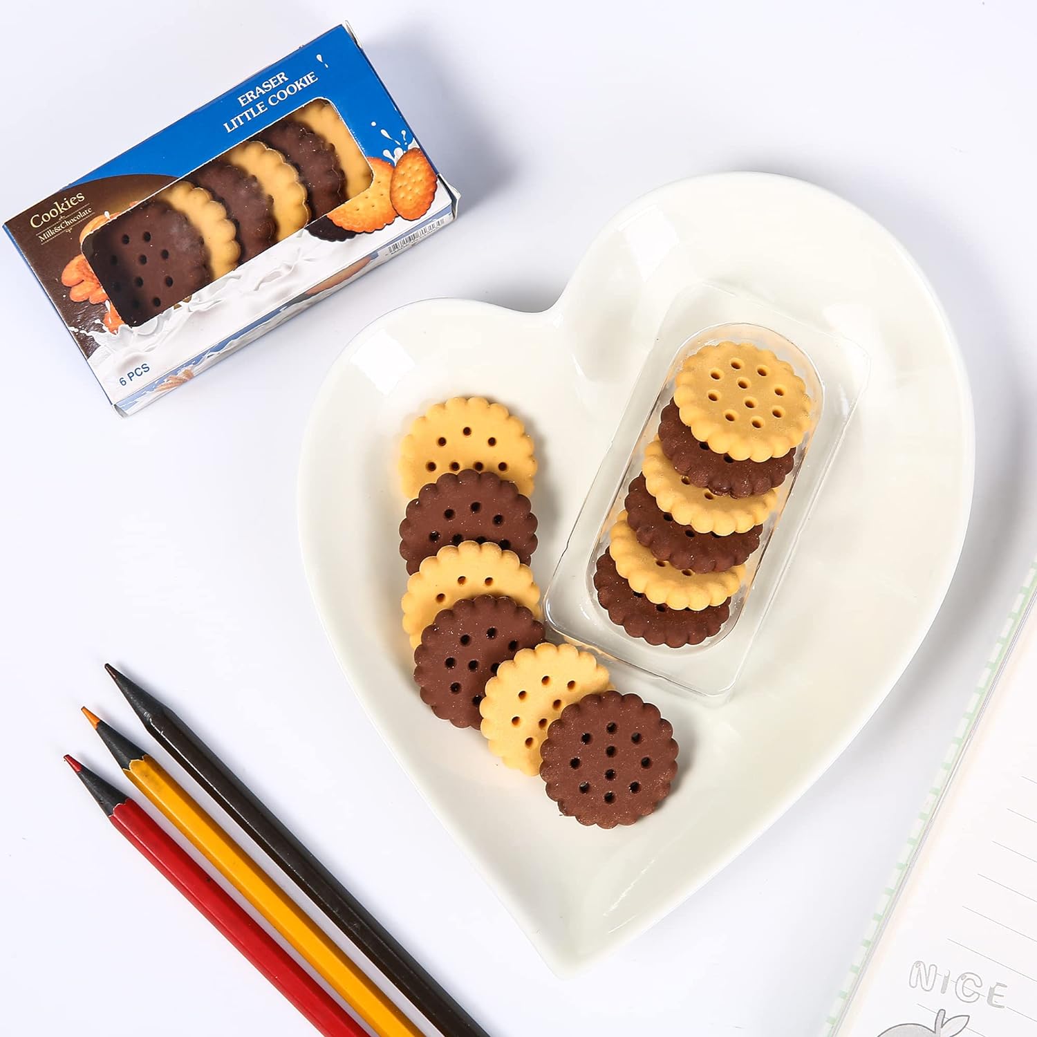 Biscuit-Shaped Erasers | Fun Rubber Stationery for Kids | Creative Birthday Gift Toy (6 Pcs Set) - Shivani Jaswal Biscuit-Shaped Erasers | Fun Rubber Stationery for Kids | Creative Birthday Gift Toy (6 Pcs Set)