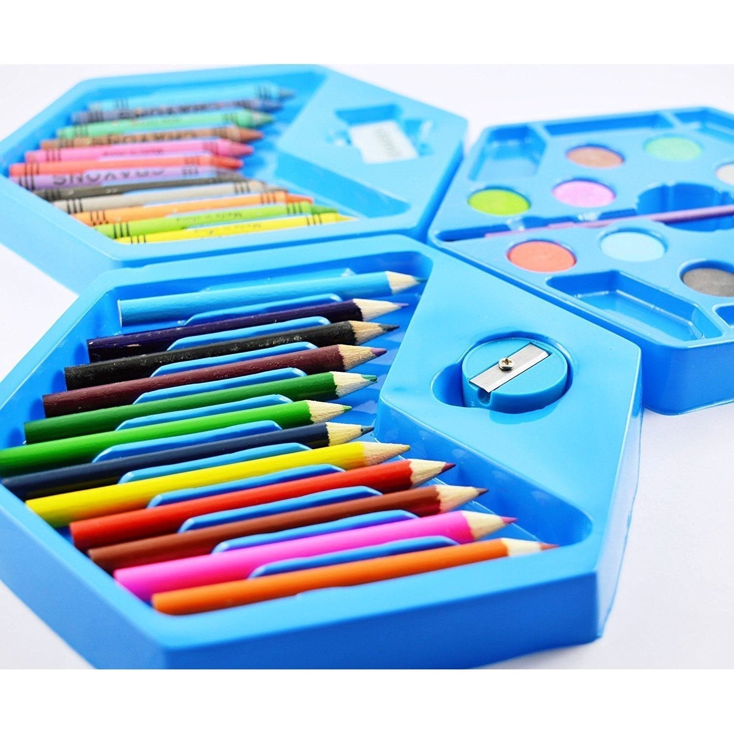 46 Pcs Plastic Art Colour Set with Color , Crayons, Oil Pastel and Sketch Pens - Shivani Jaswal 46 Pcs Plastic Art Colour Set with Color , Crayons, Oil Pastel and Sketch Pens