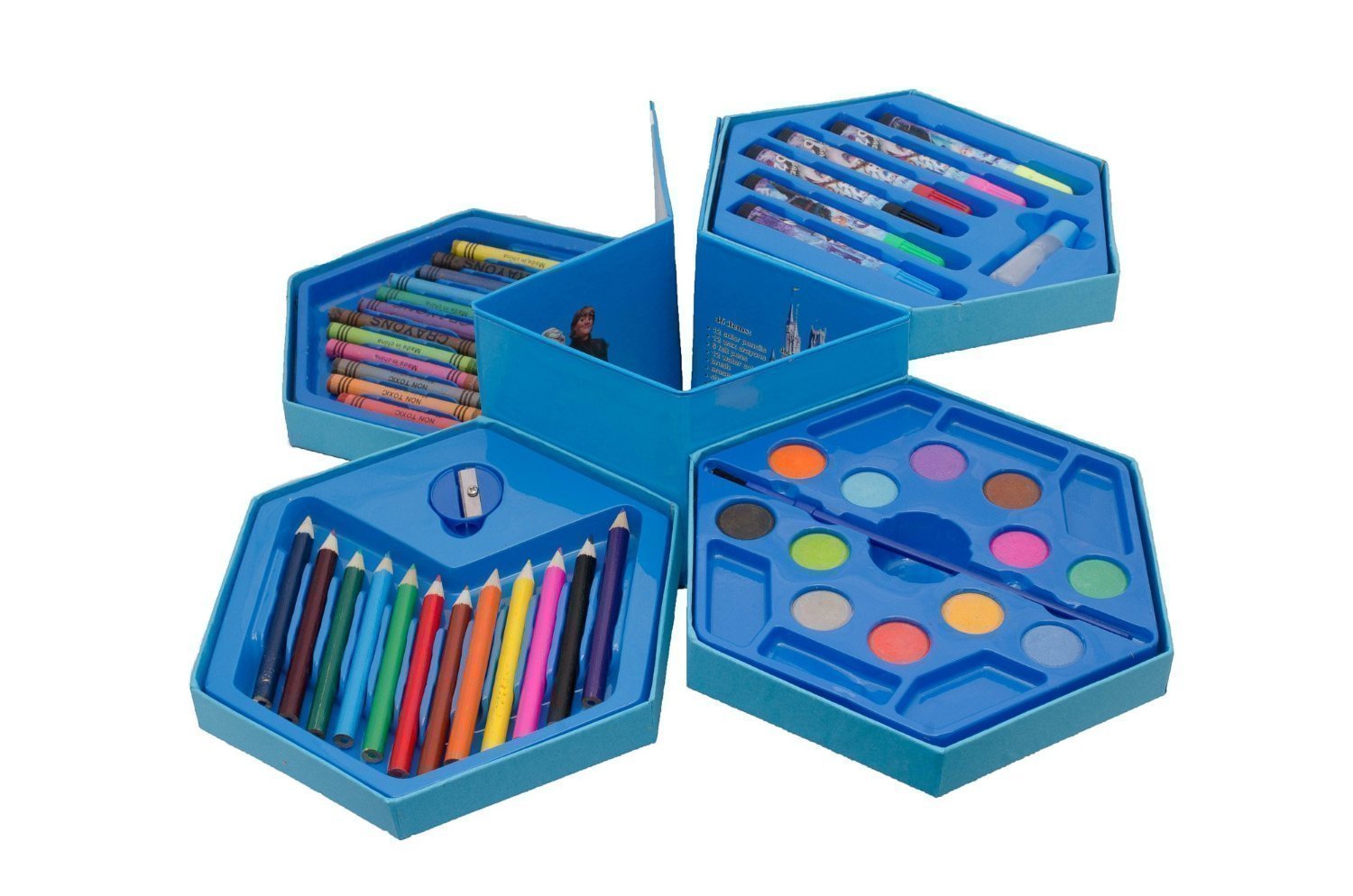 46 Pcs Plastic Art Colour Set with Color , Crayons, Oil Pastel and Sketch Pens - Shivani Jaswal 46 Pcs Plastic Art Colour Set with Color , Crayons, Oil Pastel and Sketch Pens