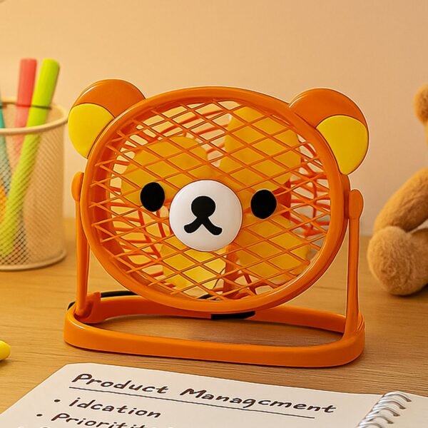 Stylish & Silent: Teddy Bear USB Fan for Any Space Ã¢â‚¬â€œ Adjustable Cooling!